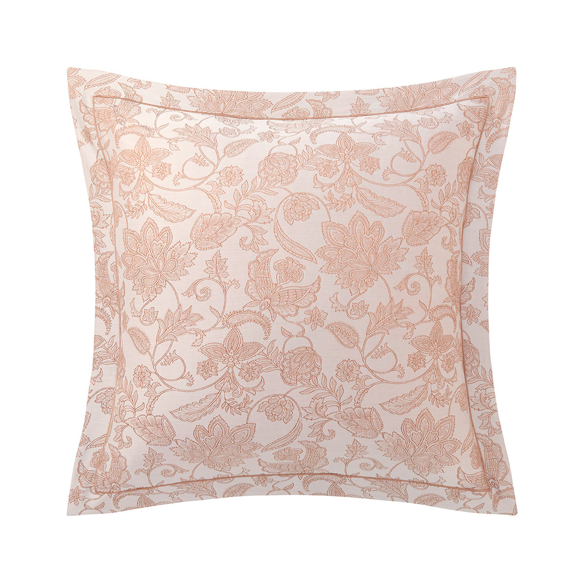 Yves Delorme - Taie d'oreiller en satin de coton rose, Perse