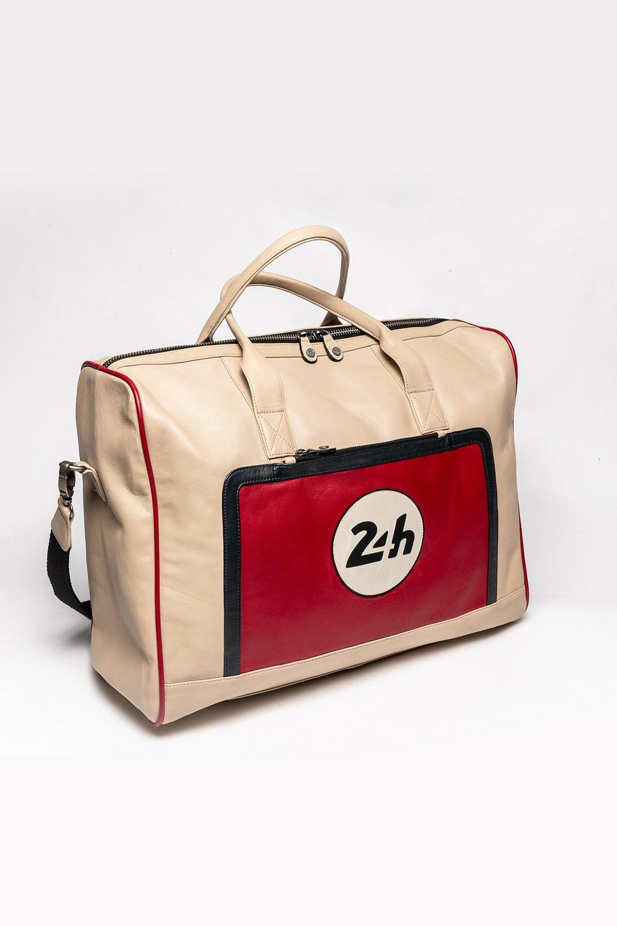 Sac cuir 24H Le Mans Austin 48H écru/rouge
