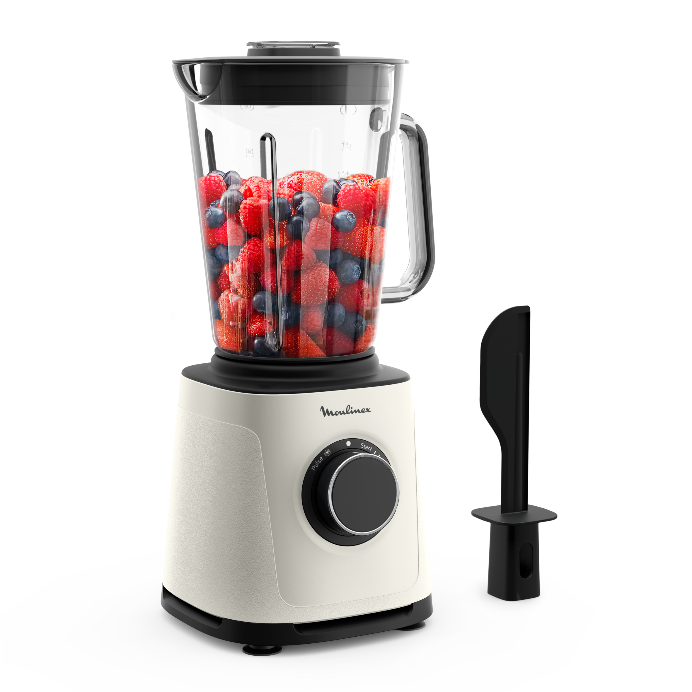 PerfectMix Essential, Blender haute performance, Technologie de lames Powelix, Bol en verre de 2L, 1200W, Blanc