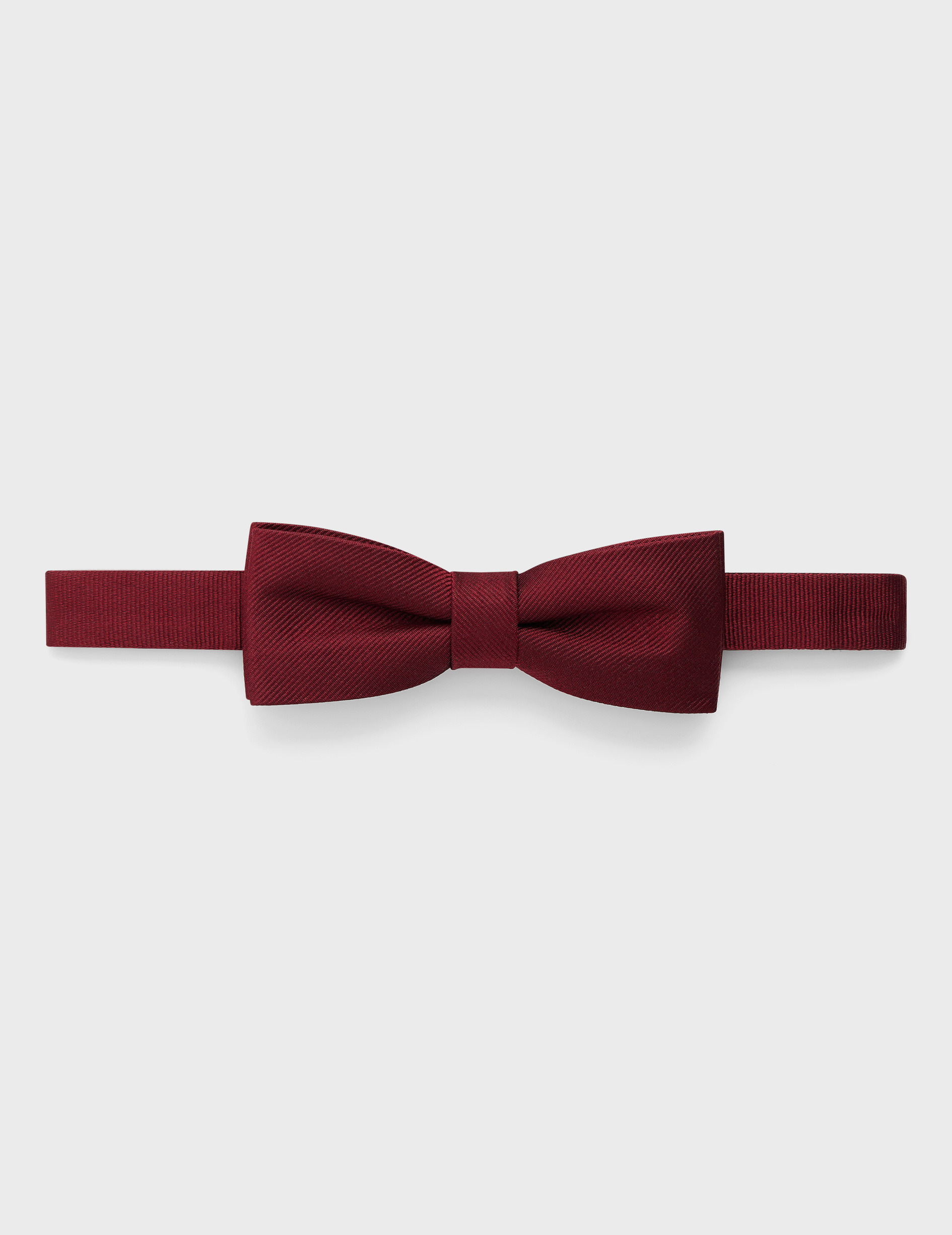 Noeud papillon en soie ottoman uni bordeaux