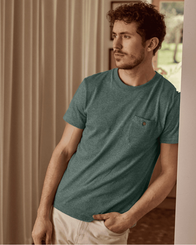 T-shirt vert foncé col rond