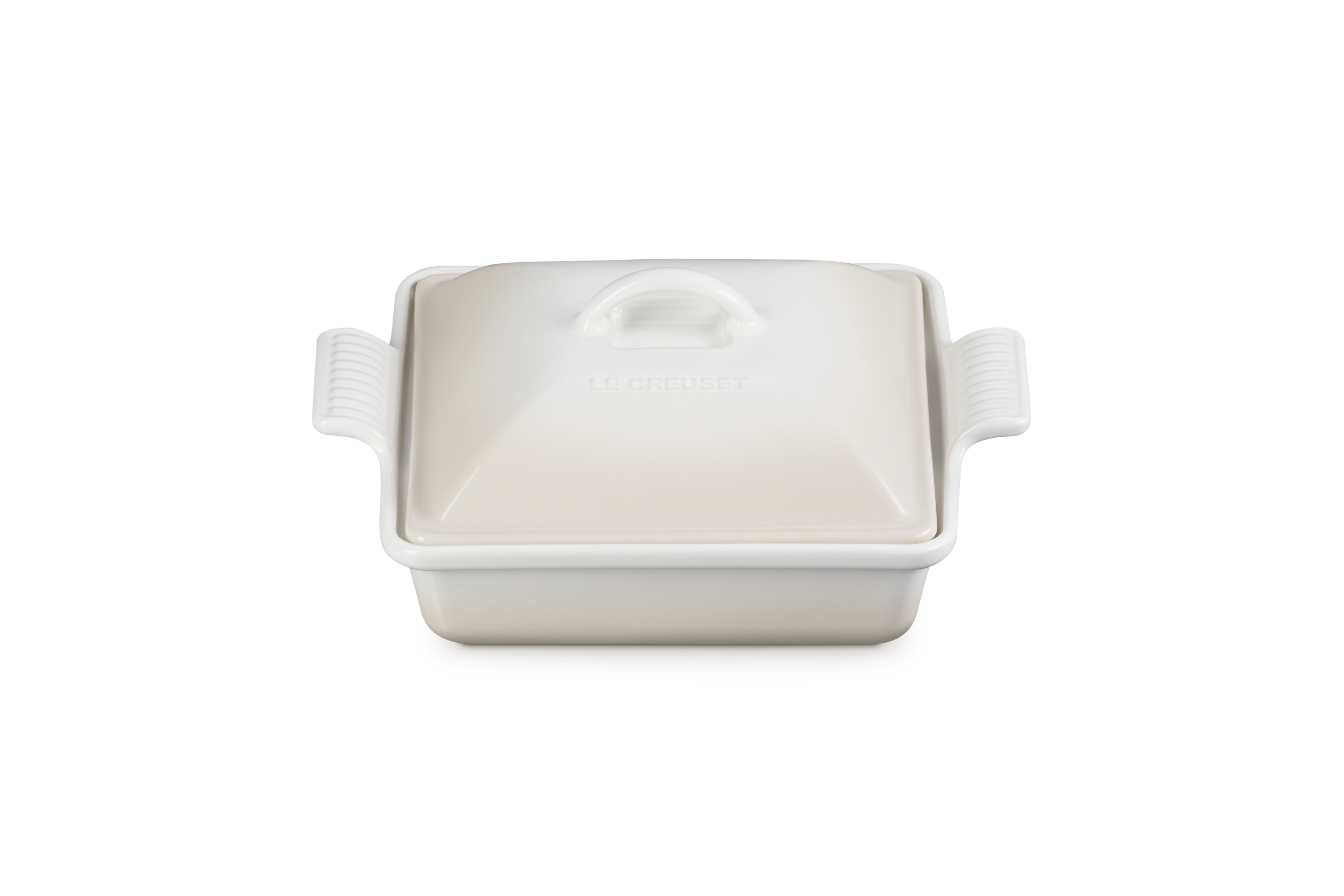 Plat carré 23cm Héritage en céramique avec couvercle meringue