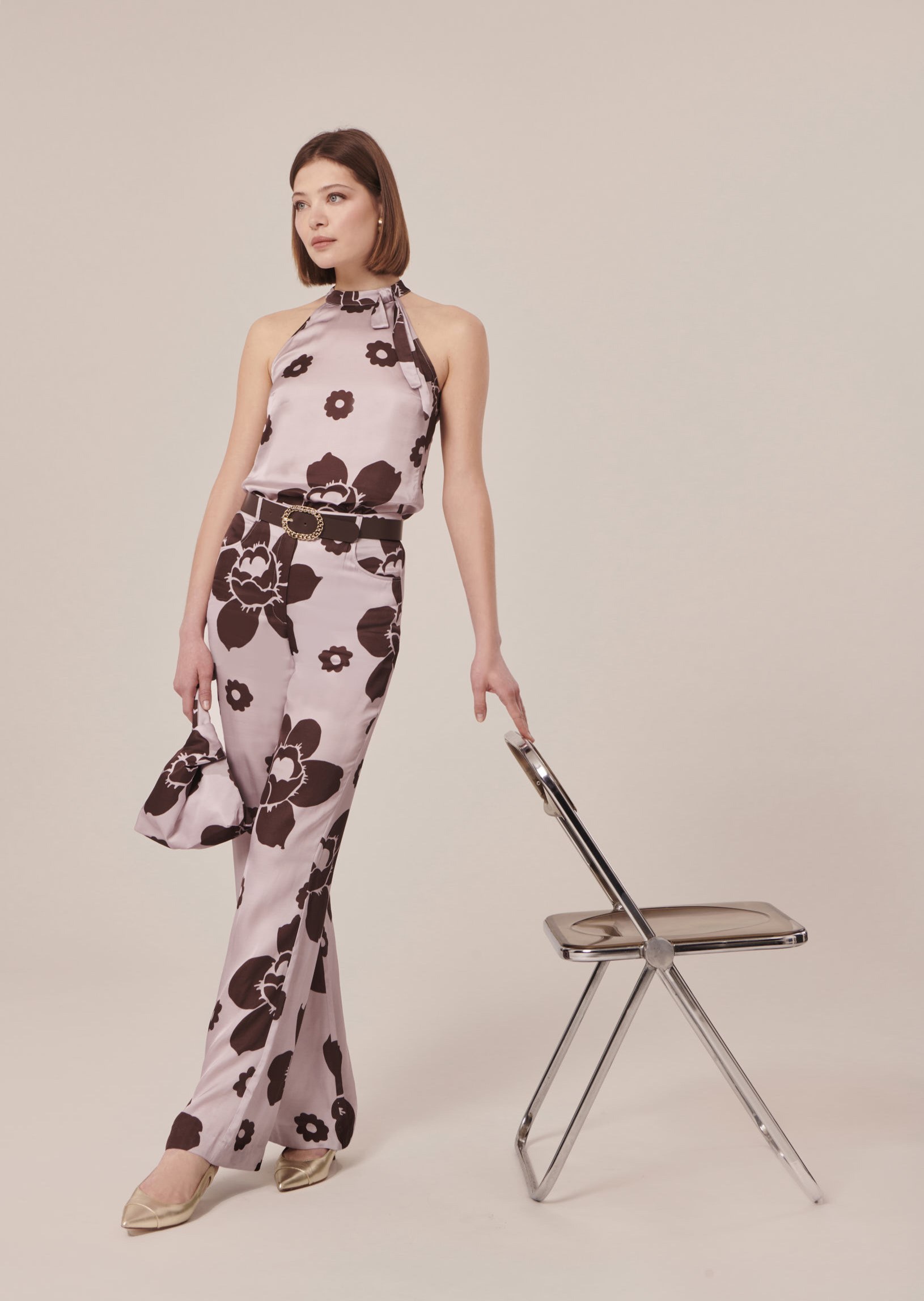Pantalon Prosper-Parme en Viscose