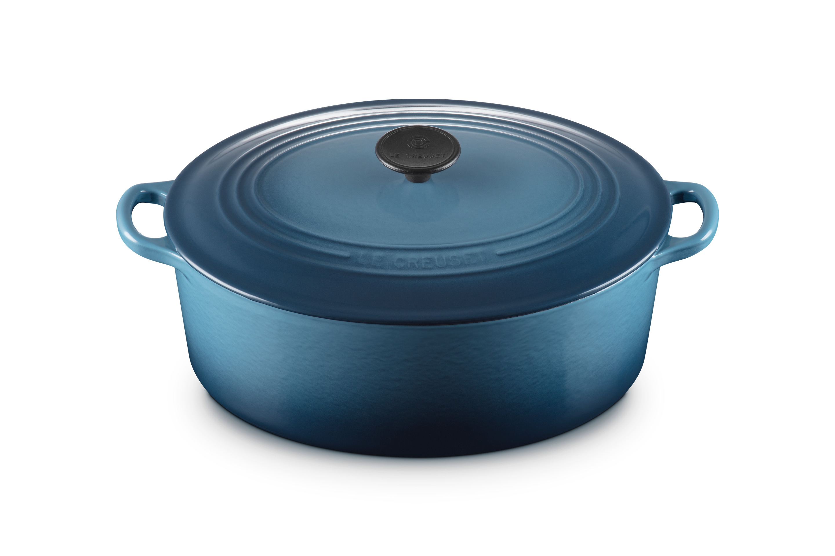 Cocotte ovale 31cm en fonte émaillée bleu marine