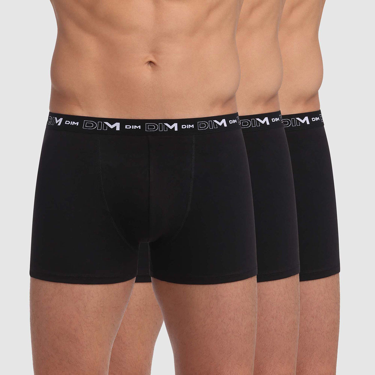 Lot de 3 boxers noir Homme en coton stretch
