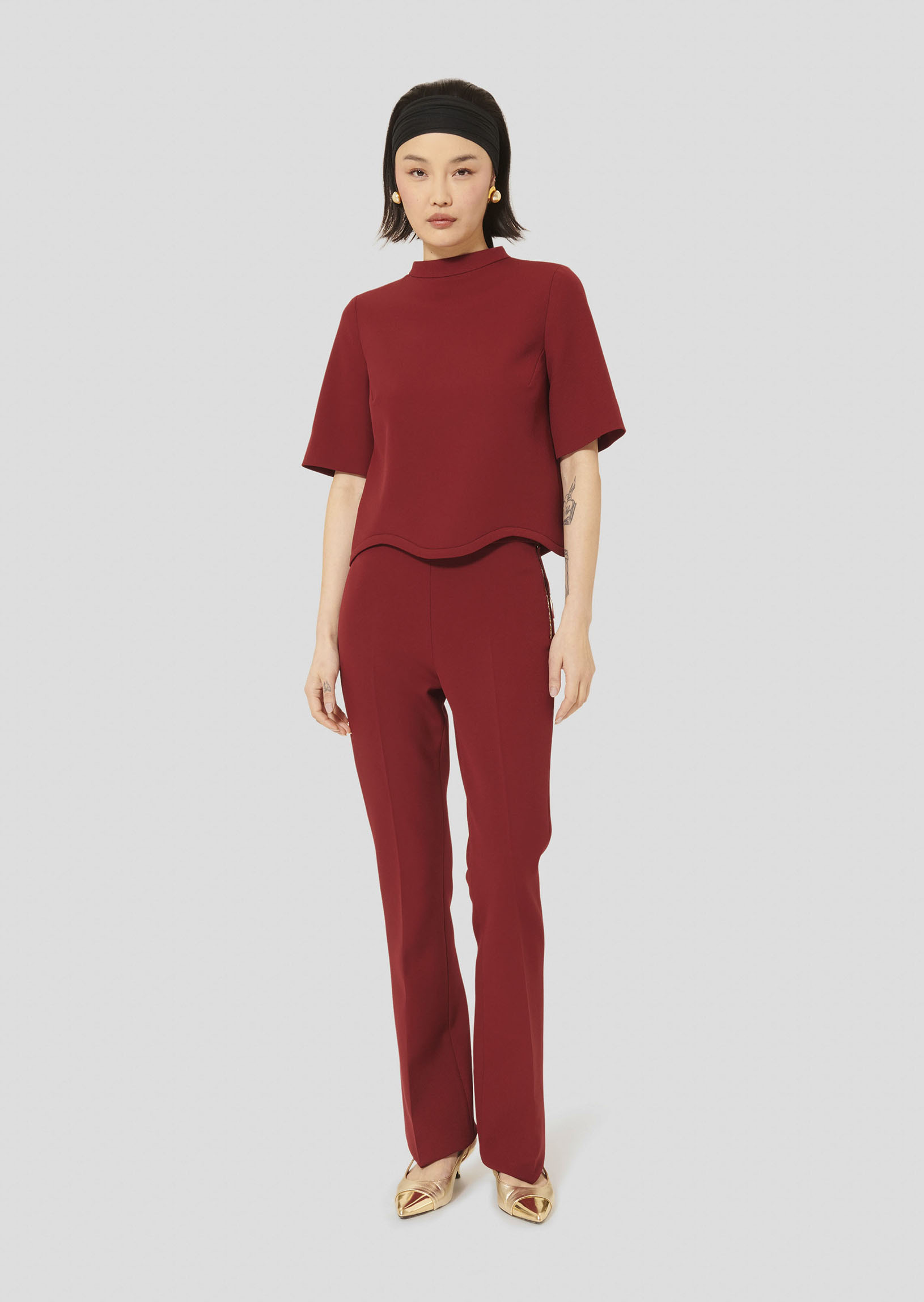 Top Tilda-Bordeaux en Polyester