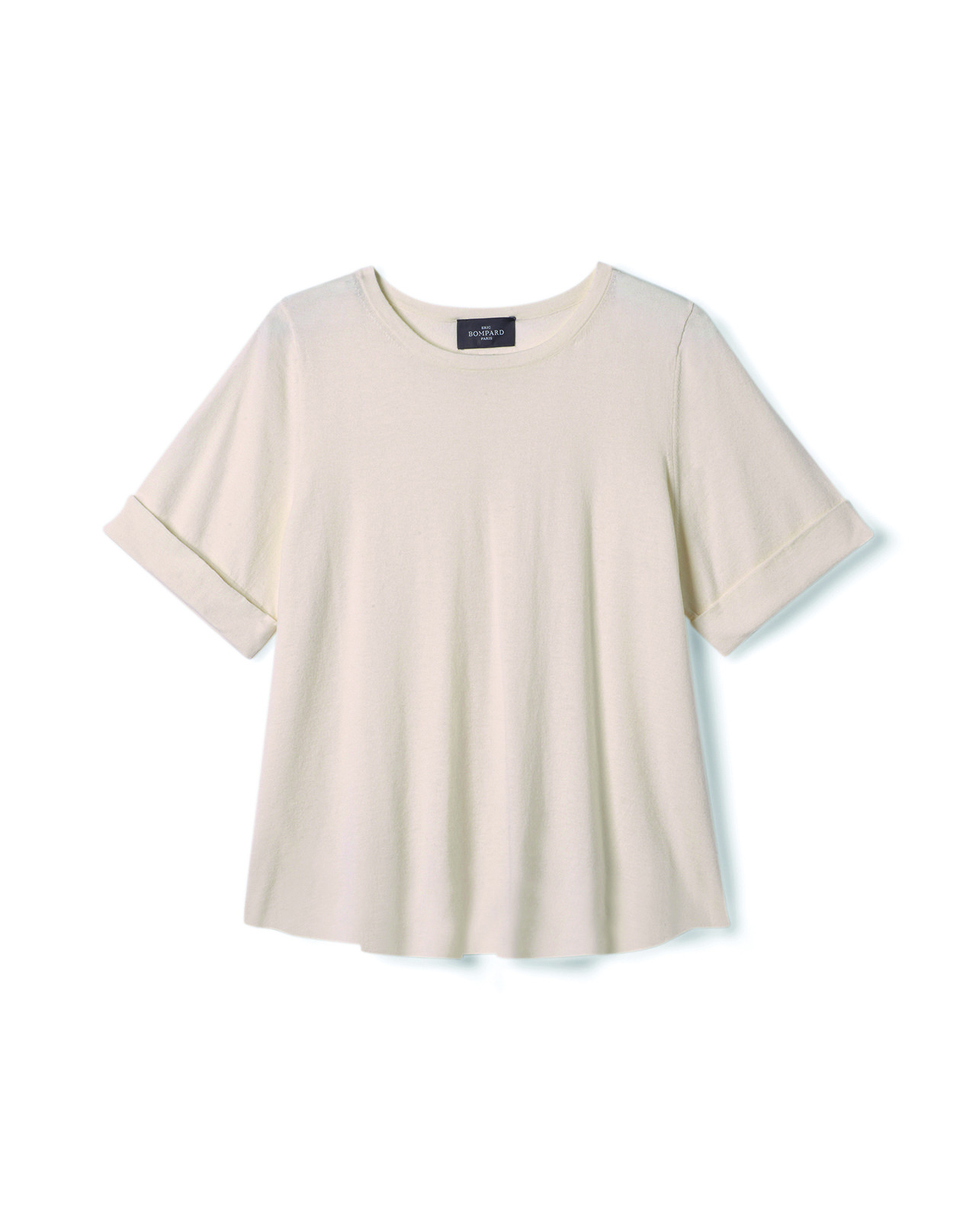 Col rond ultrafin pli au dos - Femme - NATUREL