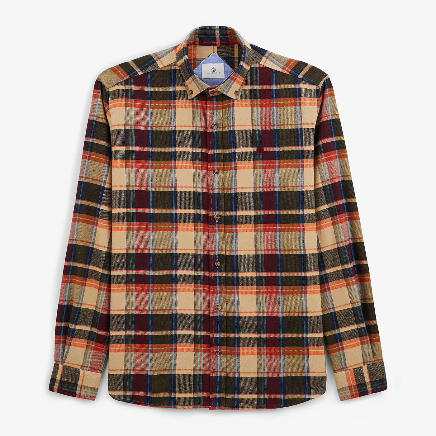 Chemise à carreaux orange