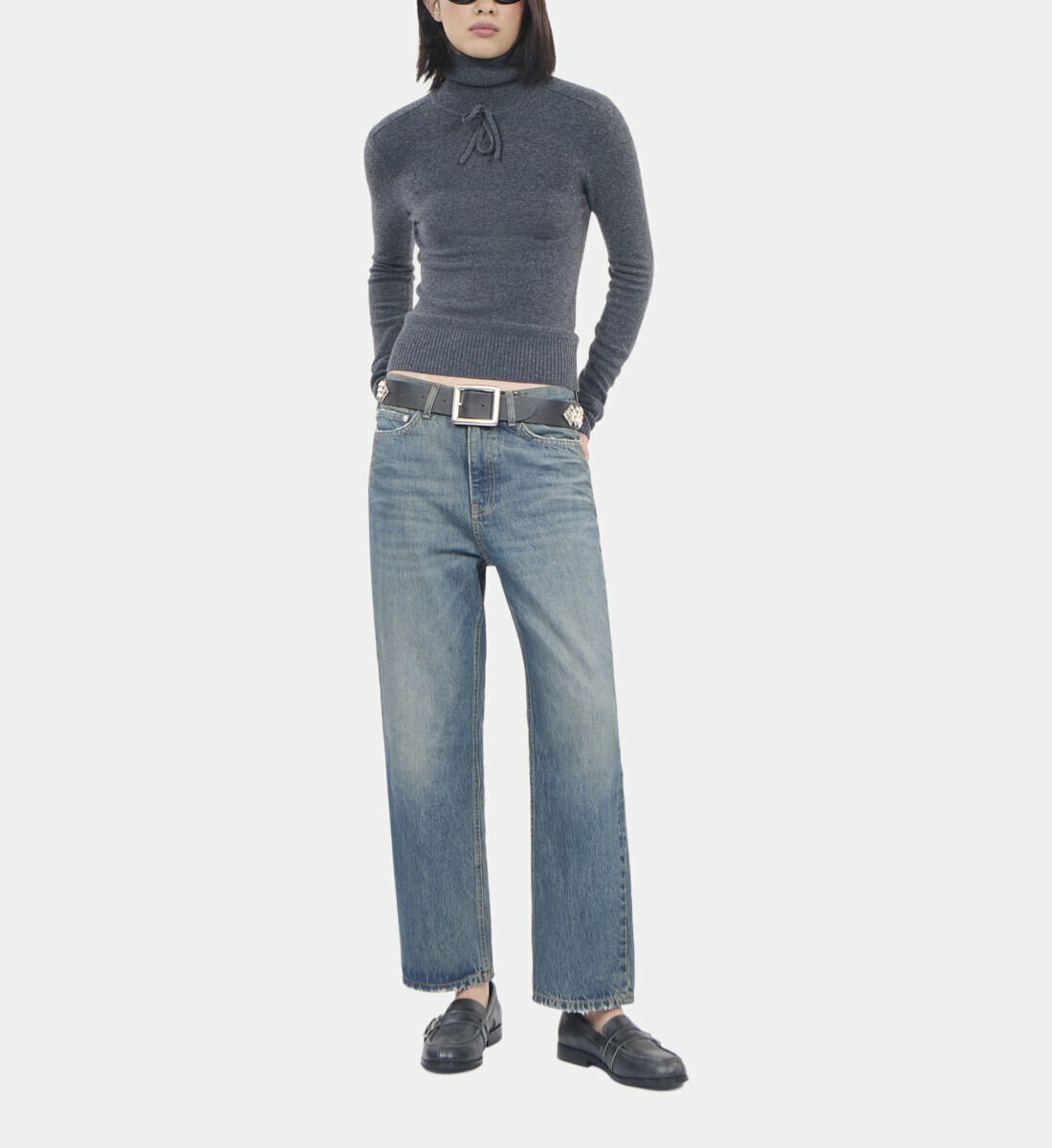 Pull En Cachemire Gris Femme