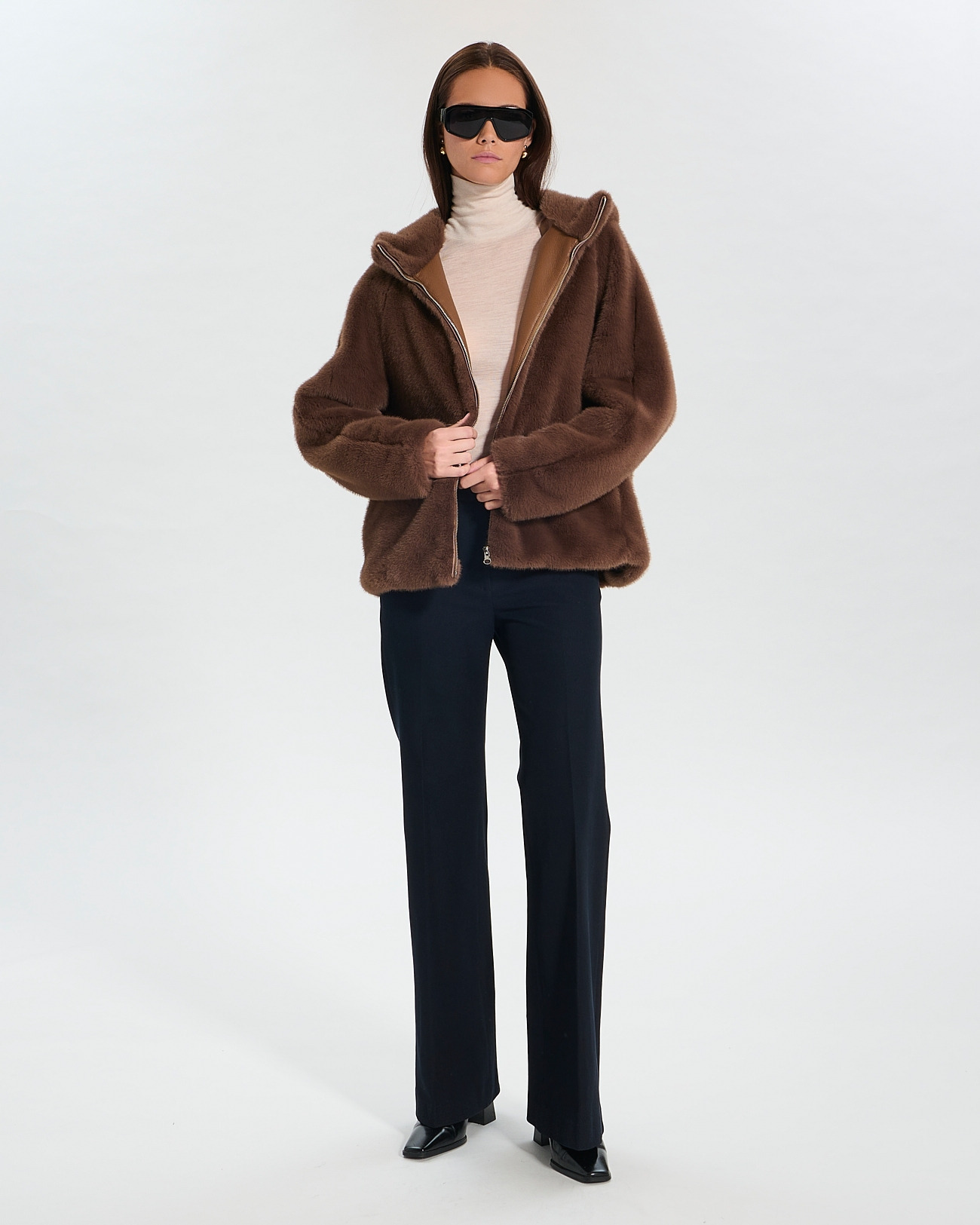 Manteau Mae Taupe en Polyester