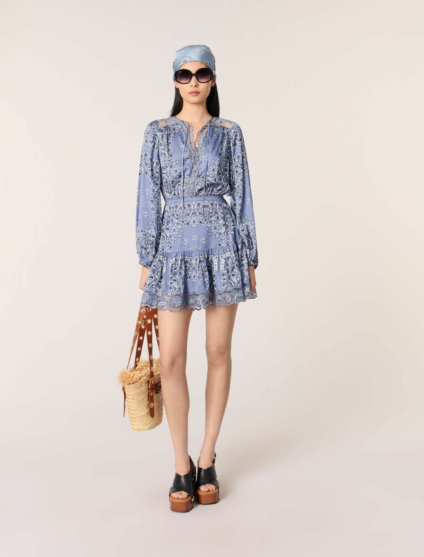 Robe courte fluide imprimée