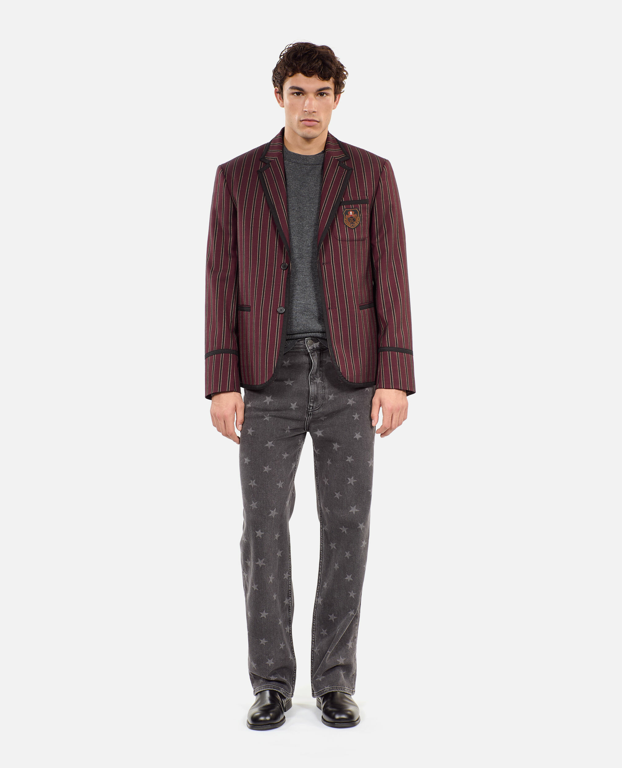 Veste À Rayures En Laine Mélangée Homme
