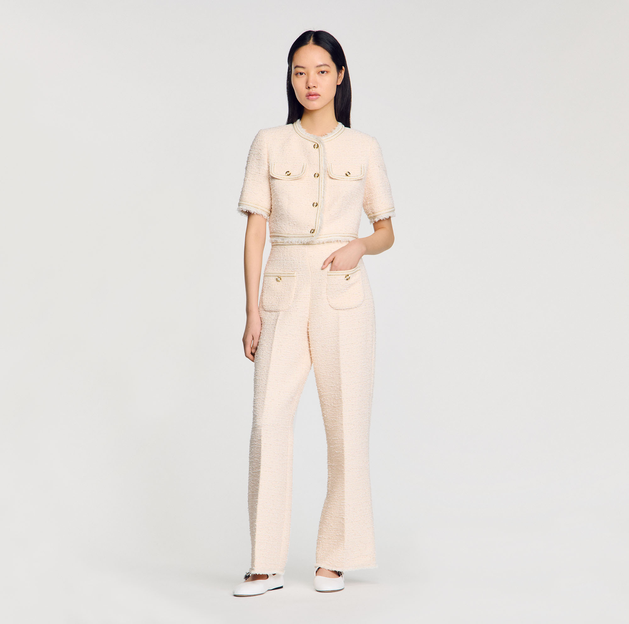 Pantalon en tweed fantaisie