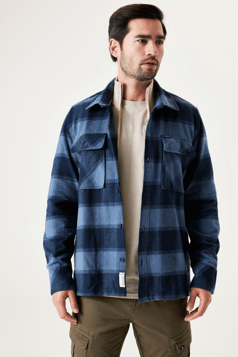 Men Overshirts Blue