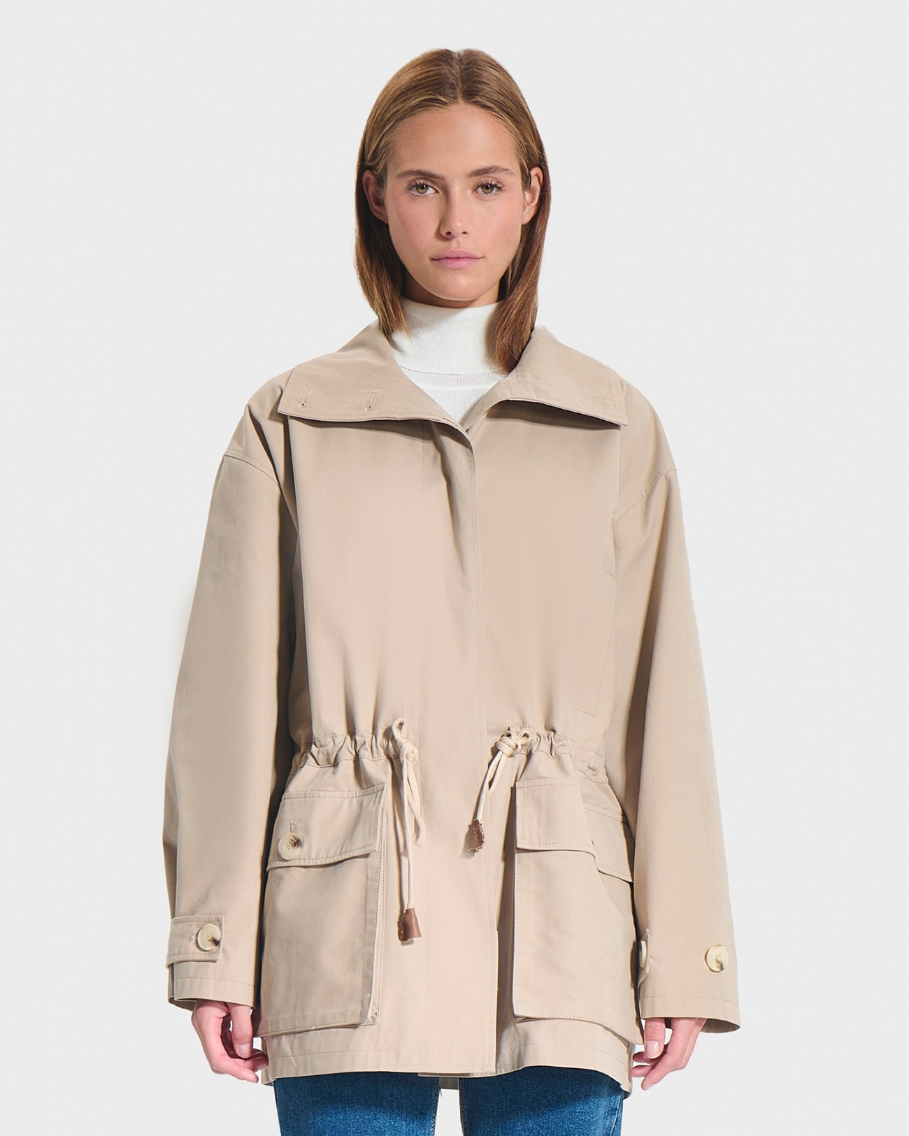 Impermeable Tama Beige en Coton