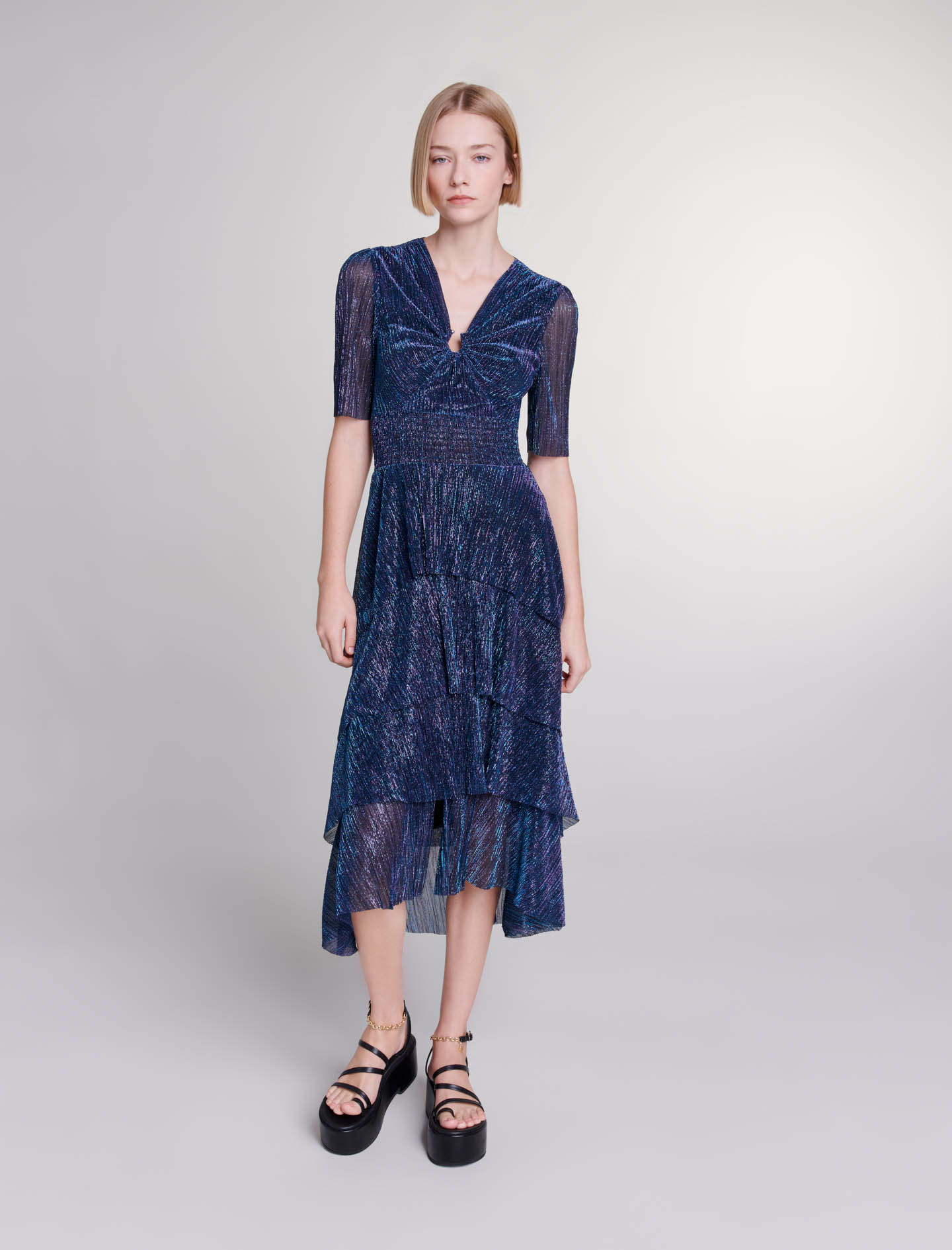 Robe longue à volants