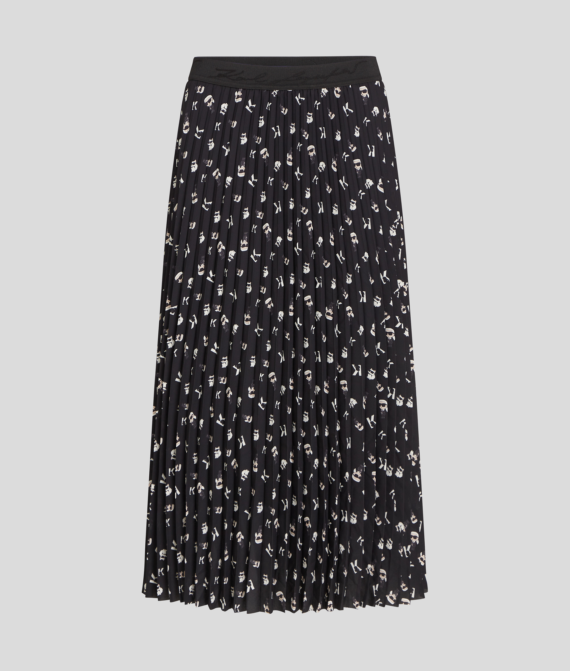 IKON KARL AOP PLEATED SKIRT