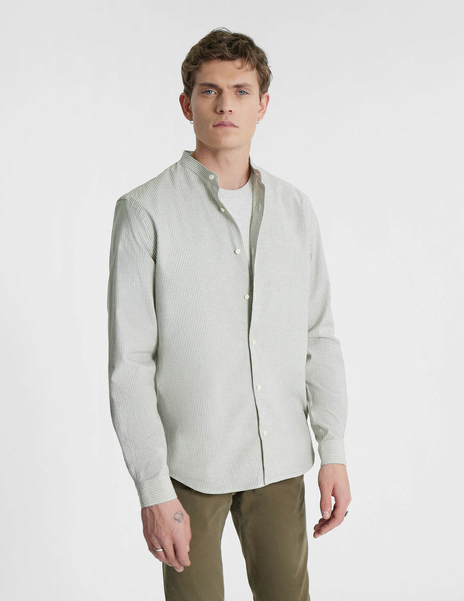 Chemise Lucien rayée kaki