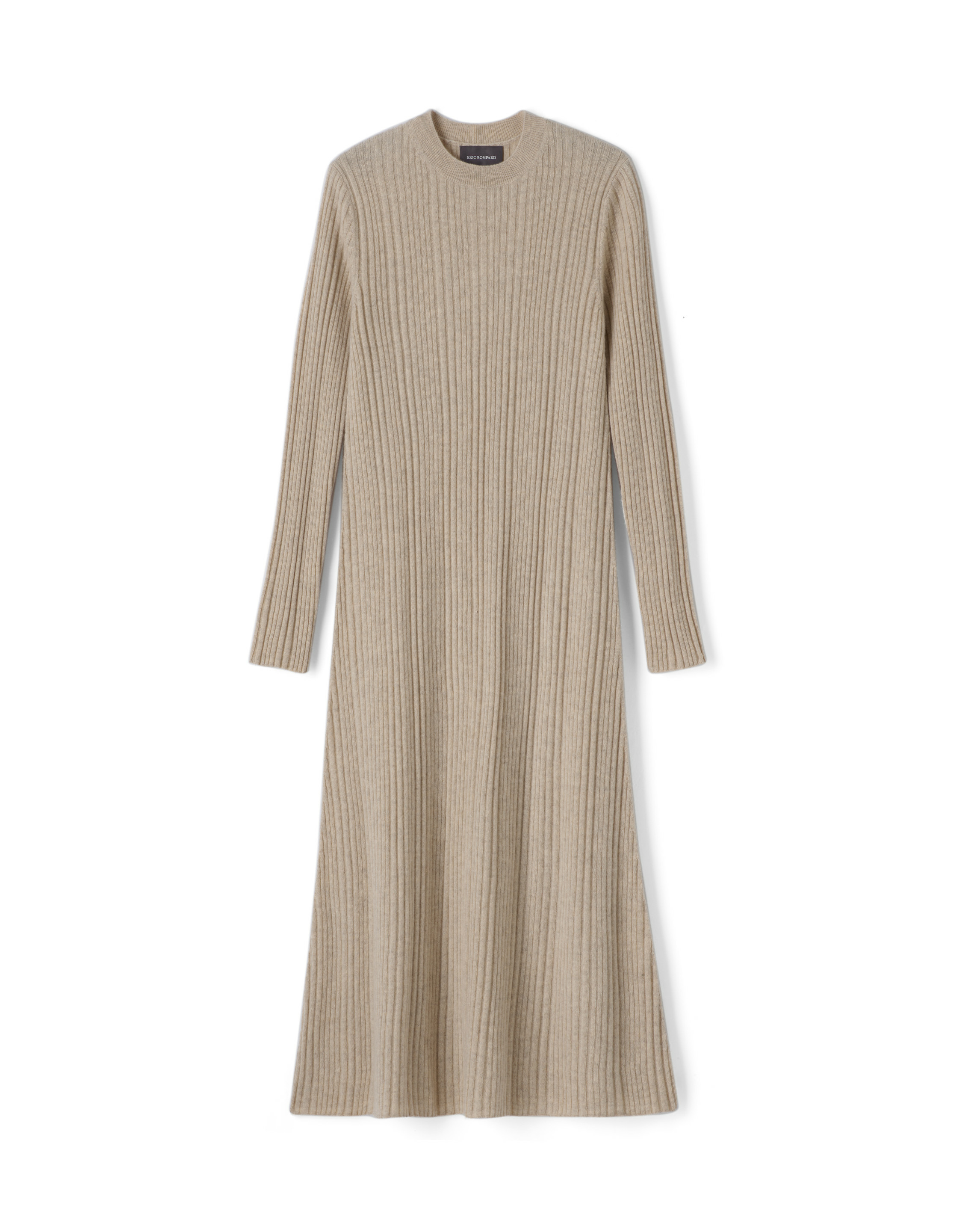 Robe longue évasée à côtes irrégulières - Femme - AVOINE