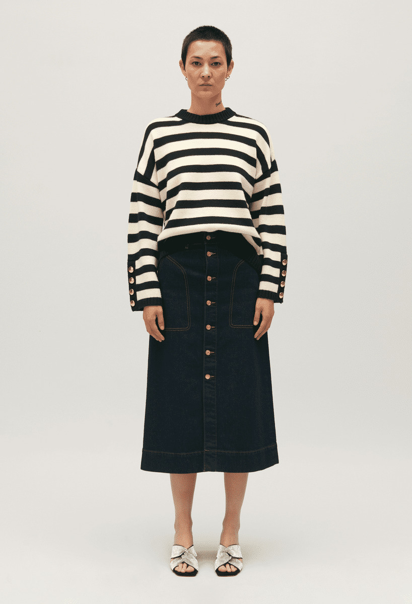 Pull ample rayures bicolores