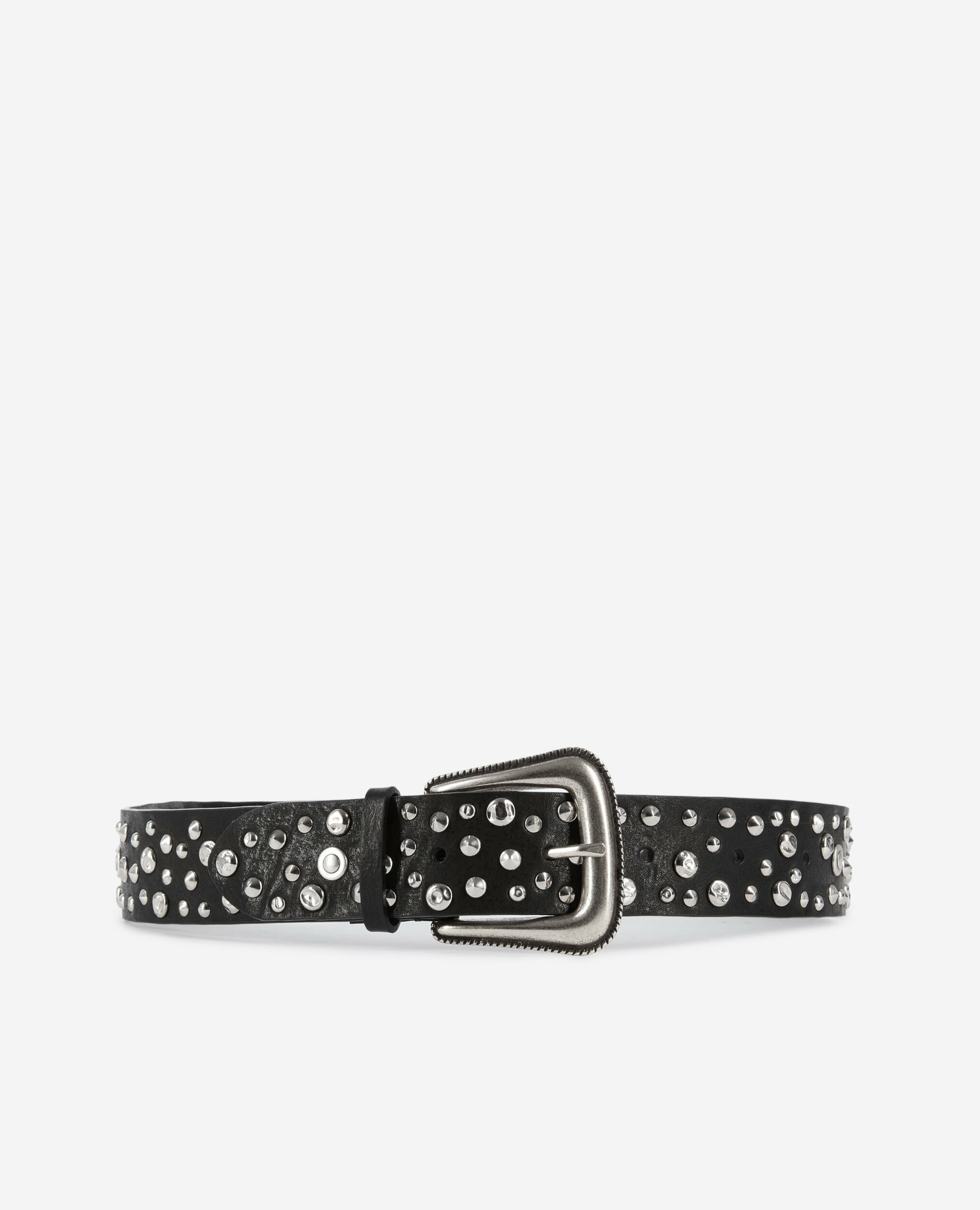 Ceinture Cloutée En Cuir Noir