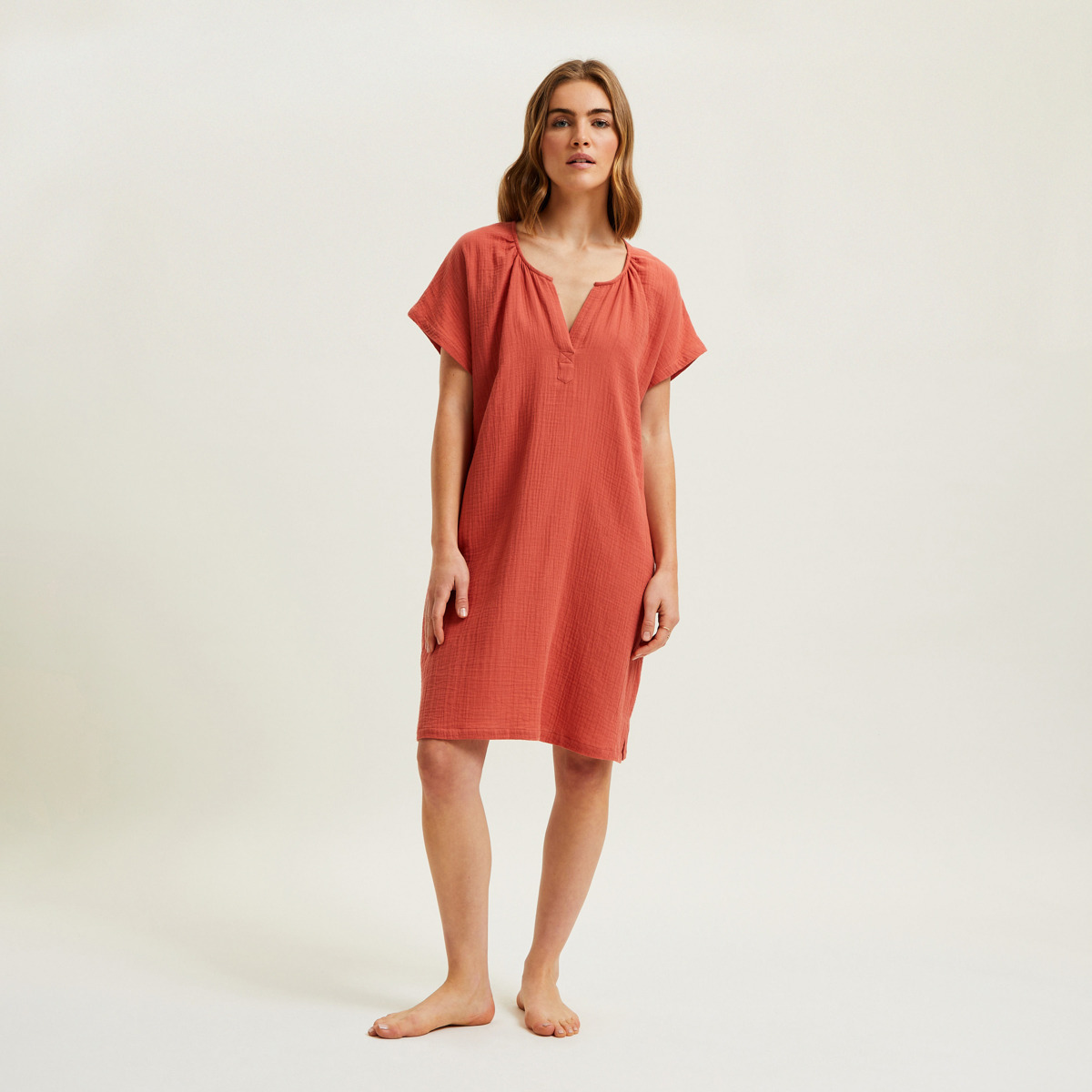Laurence Tavernier - Chemise de nuit courte en voile de coton, Panarea