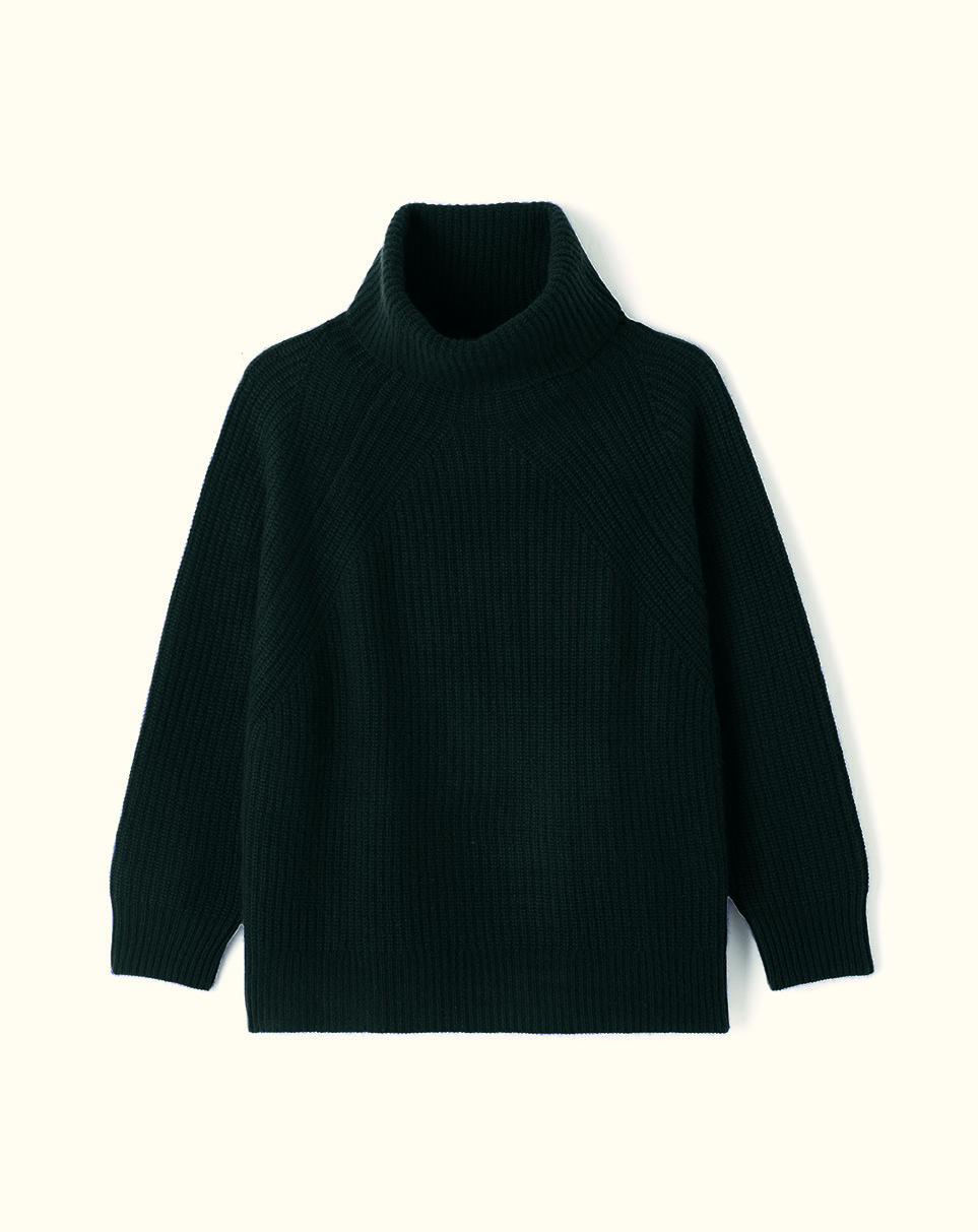 Pull col roulé oversized  - Femme - VERT ZURICH