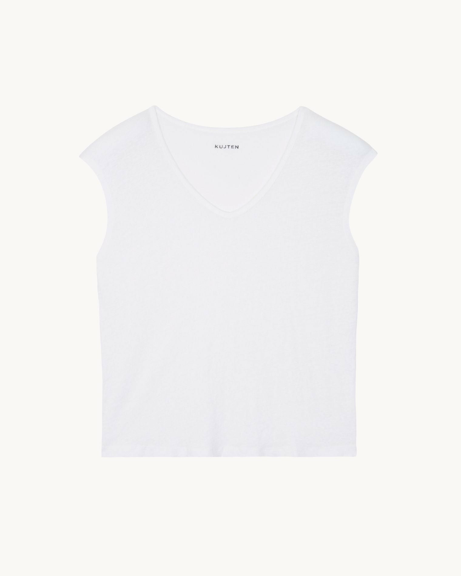 T-Shirt Karol T-Shirt Col V Sans Manches Lin