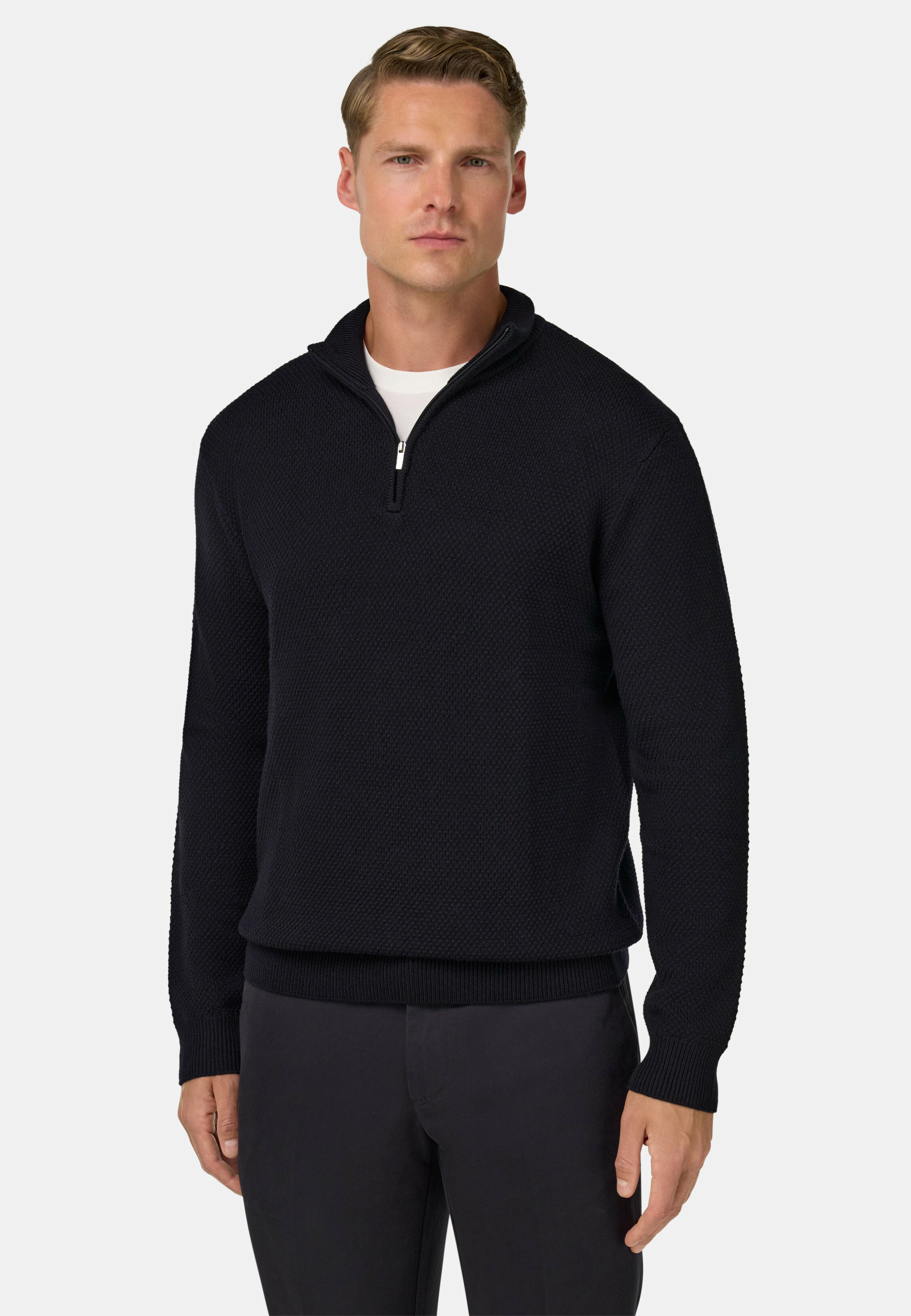 Pull Demi Zip En Maille De Laine Mérinos