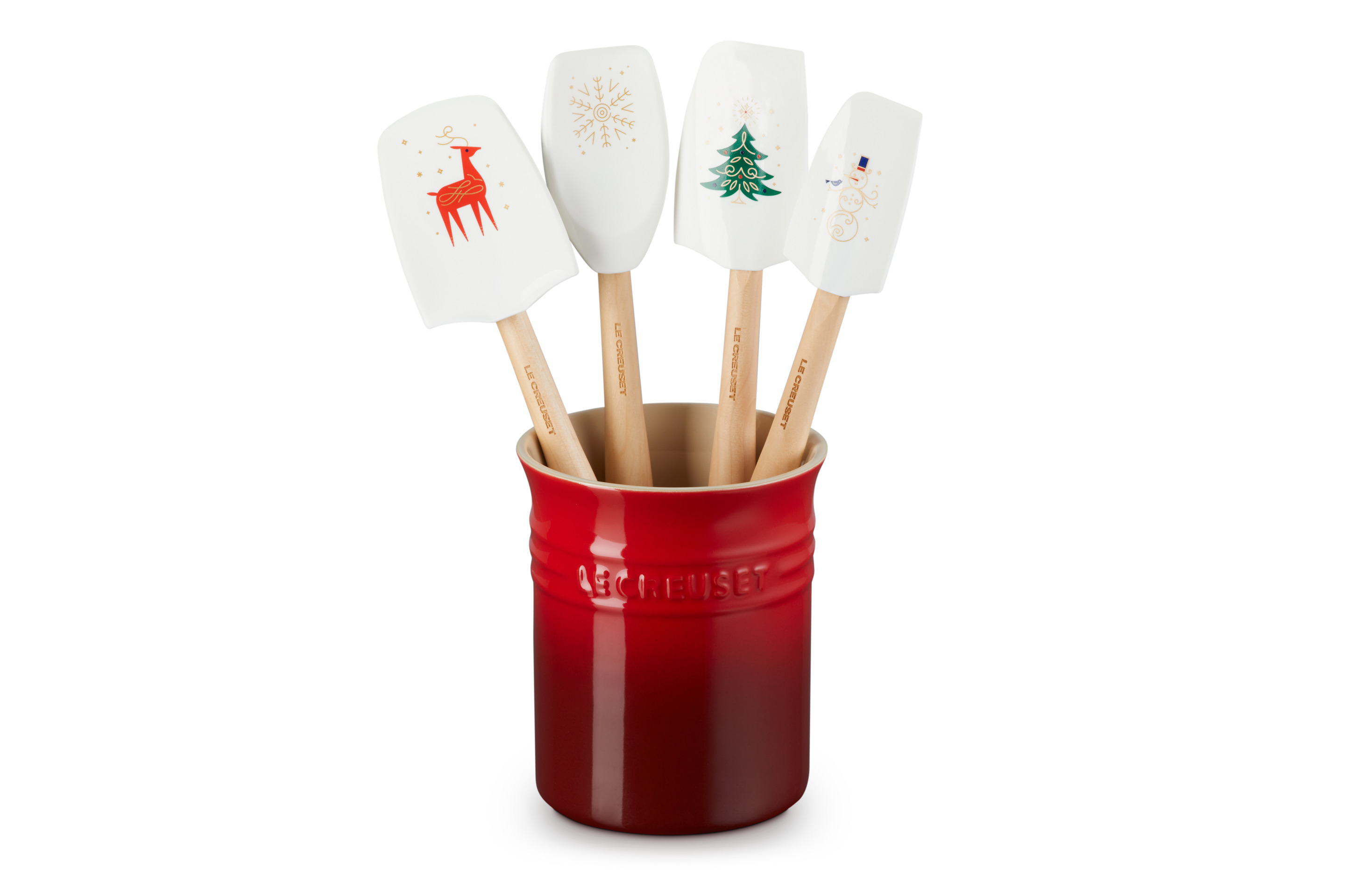 Set pot à ustensiles et 4 spatules Création Noël