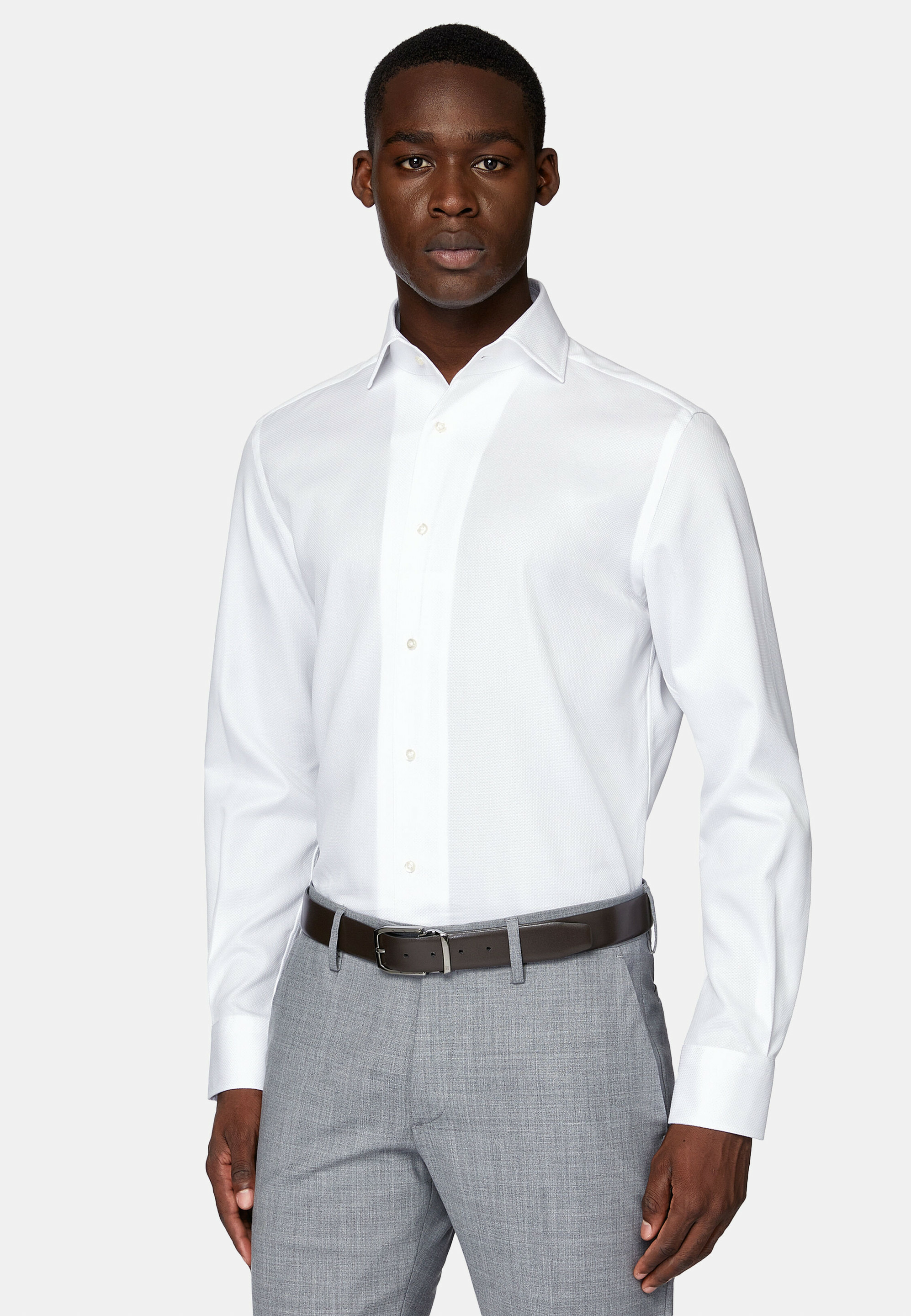 Chemise Nid D'Abeille En Coton Regular Fit