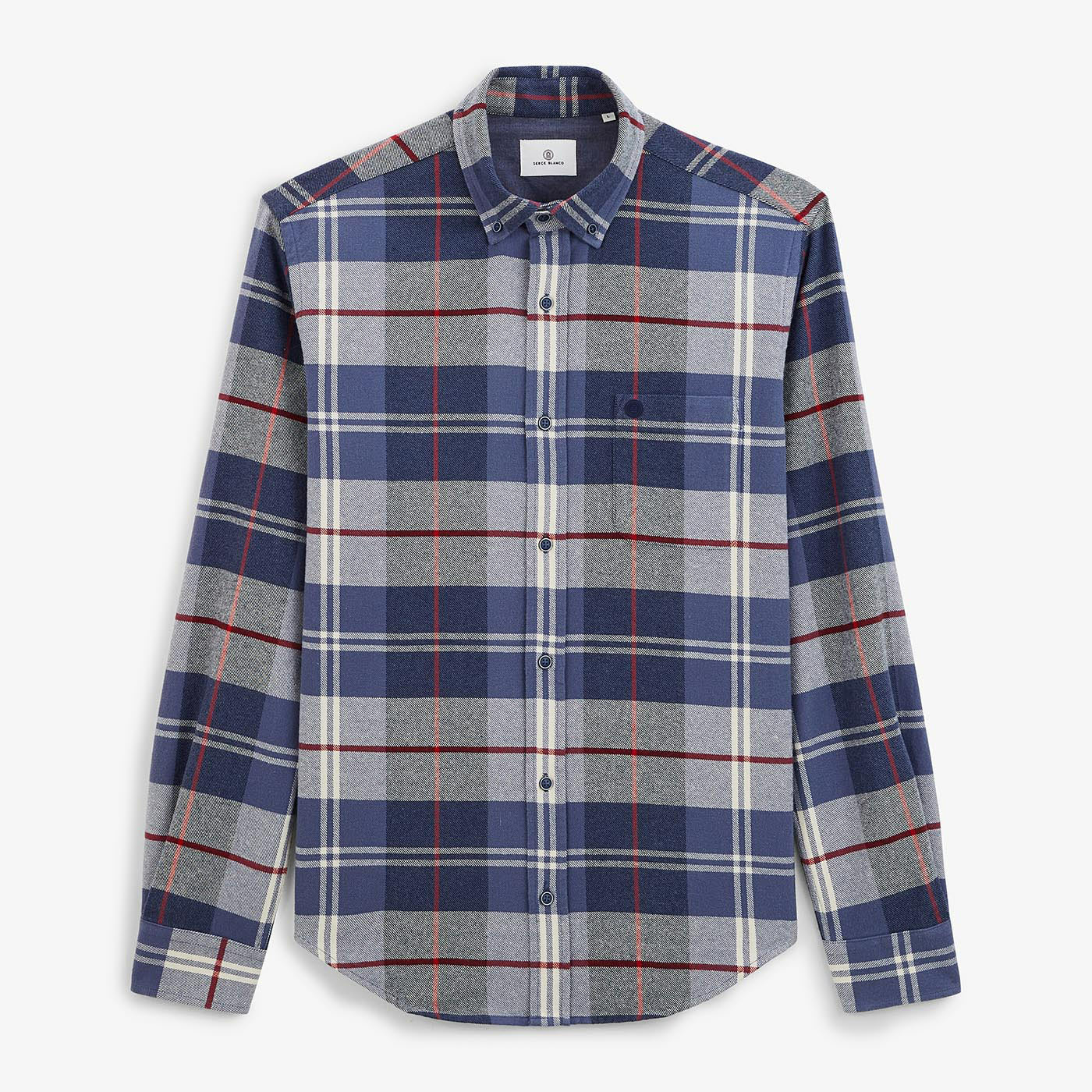 Chemise à carreaux bleu foncé