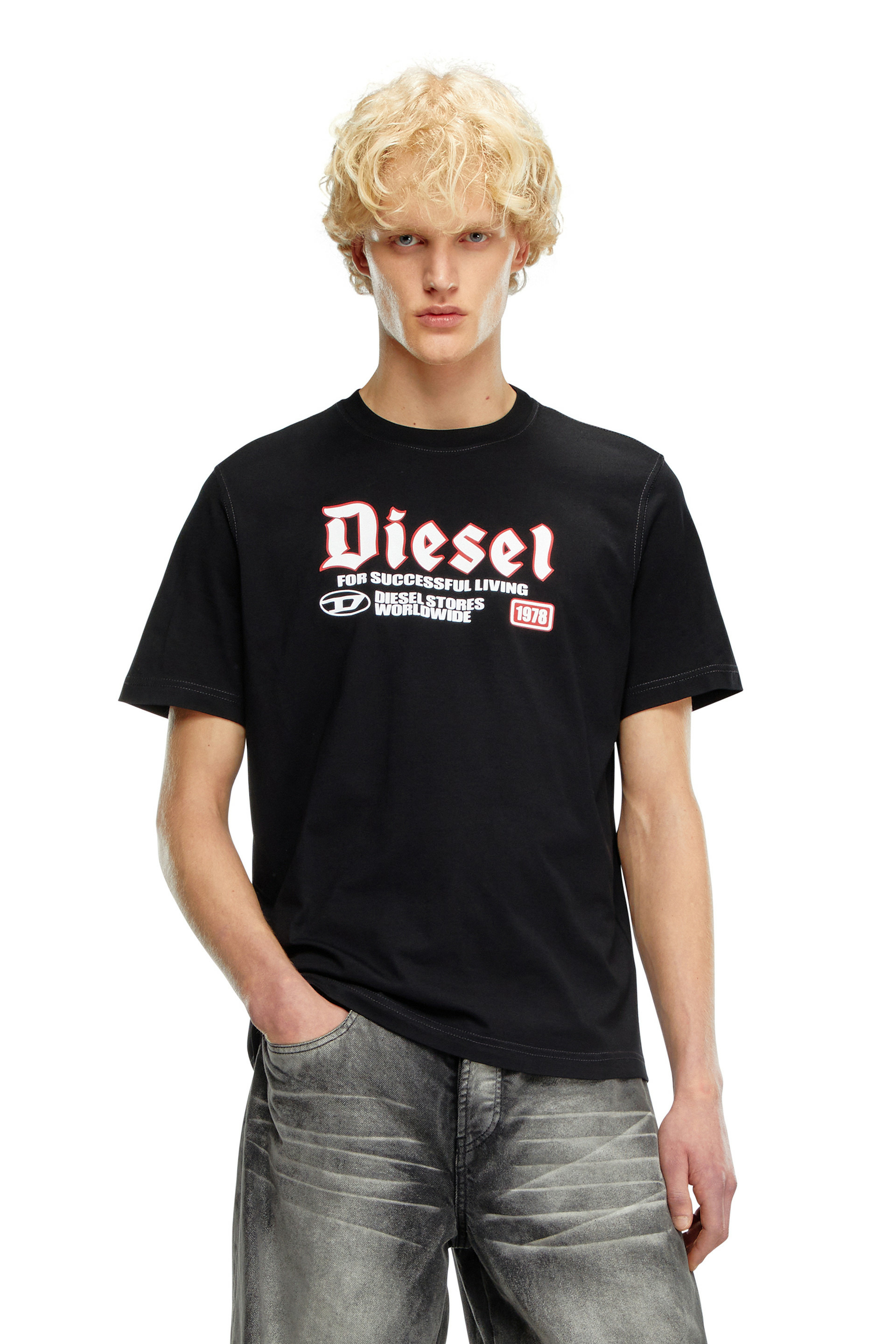 T-shirt avec imprimé Diesel floqué