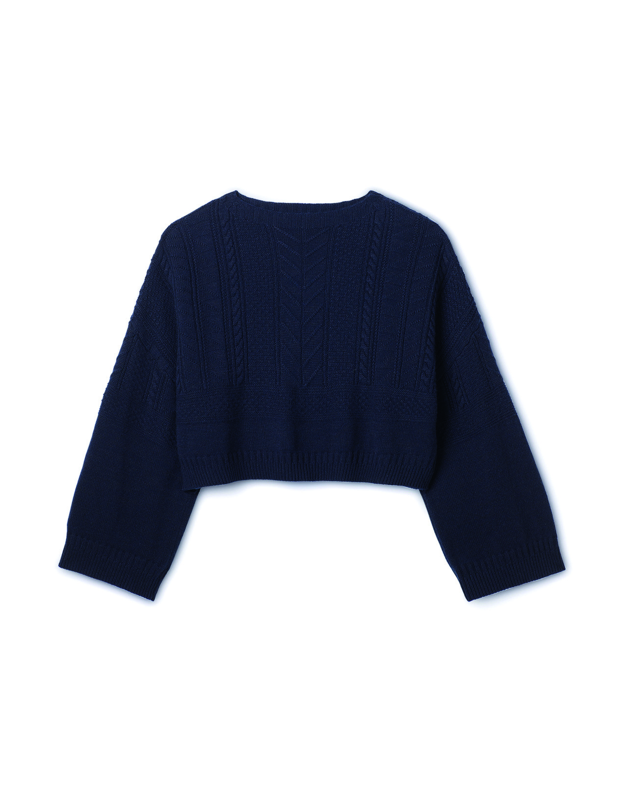 Pull col rond guernesey - Femme - MARINE