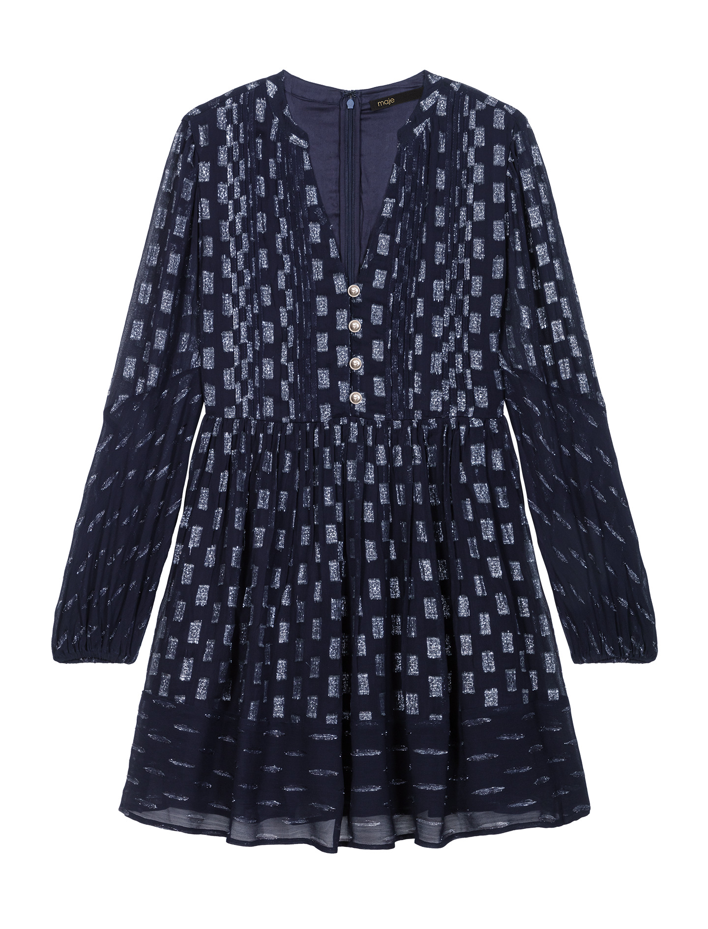 Robe courte plissée à imprimé fleurs