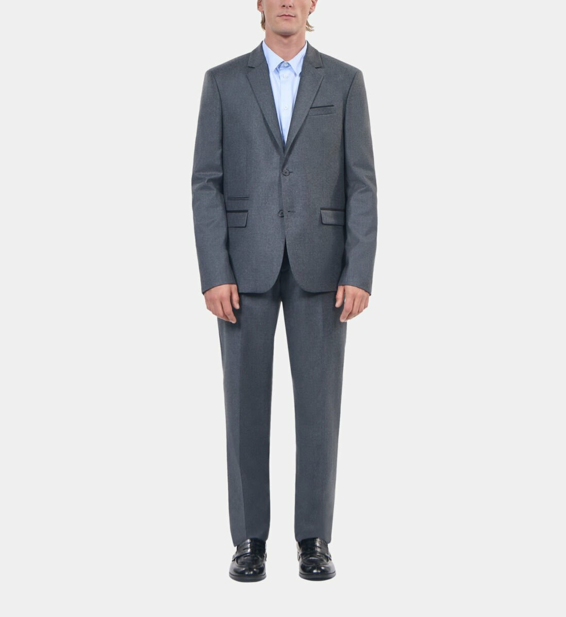 Veste De Costume En Flanelle Grise Homme