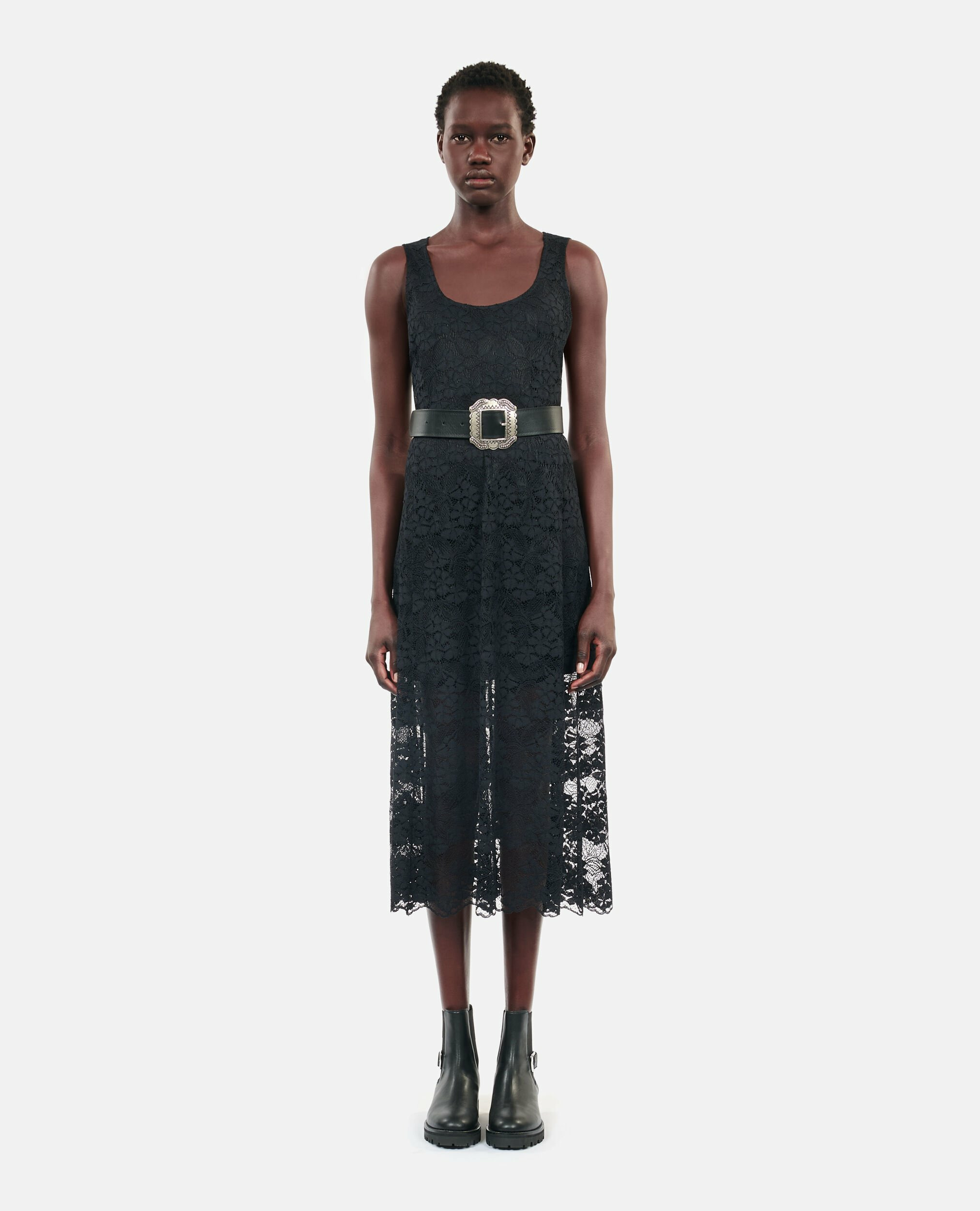 Robe Longue En Dentelle Noire Femme