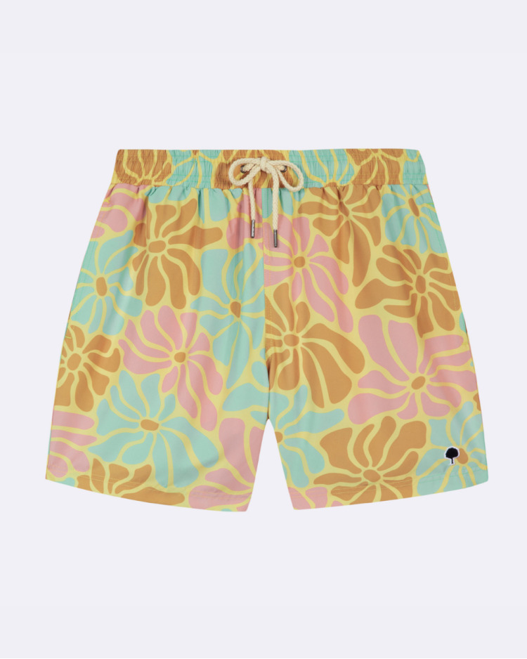 Maillot de bain jaune orangé & vert