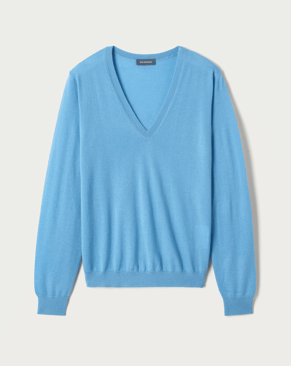 Pull col V ultrafin - Femme - AQUA
