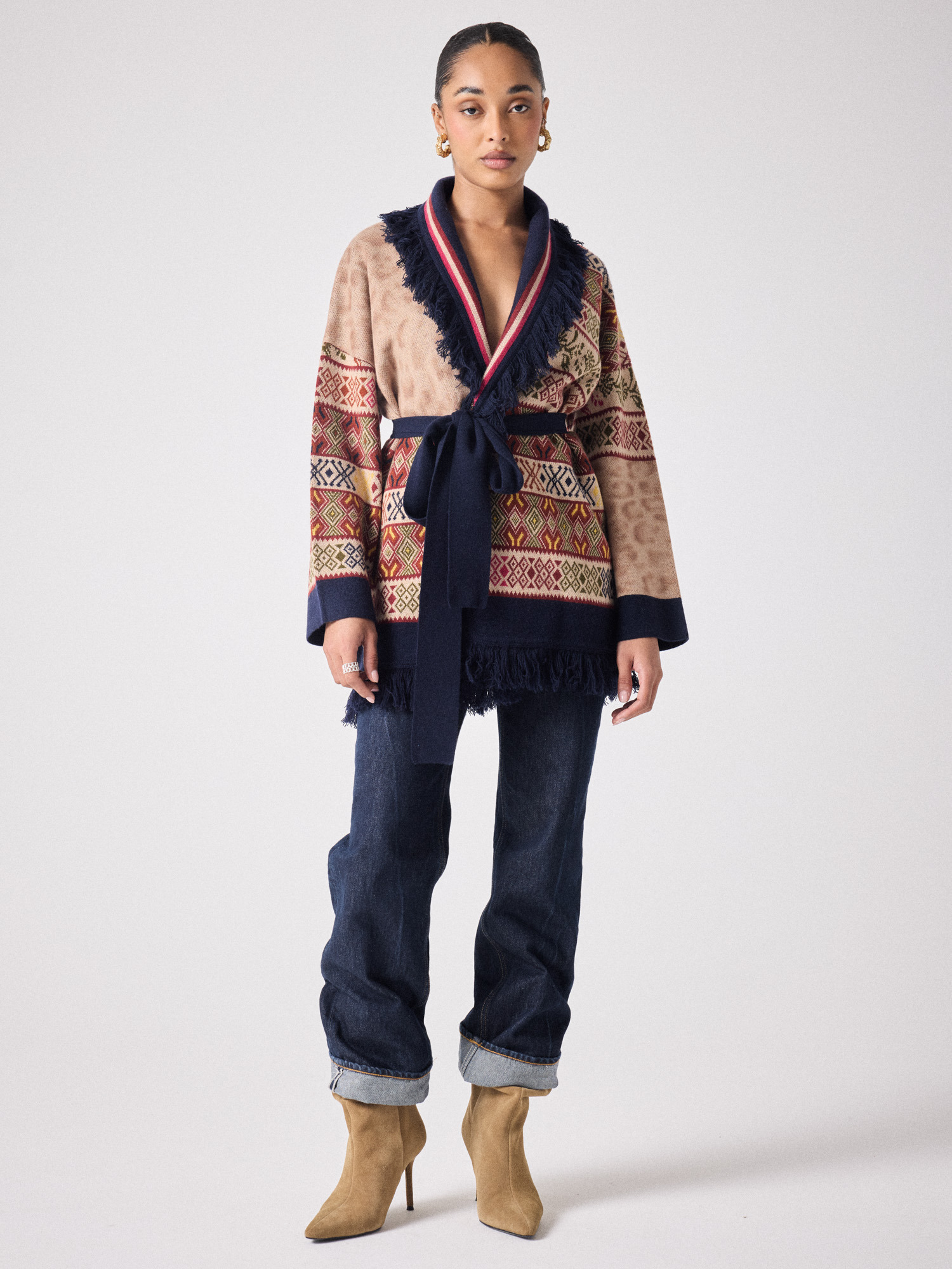Cardigan laine Enael POURPRE_ACAJOU