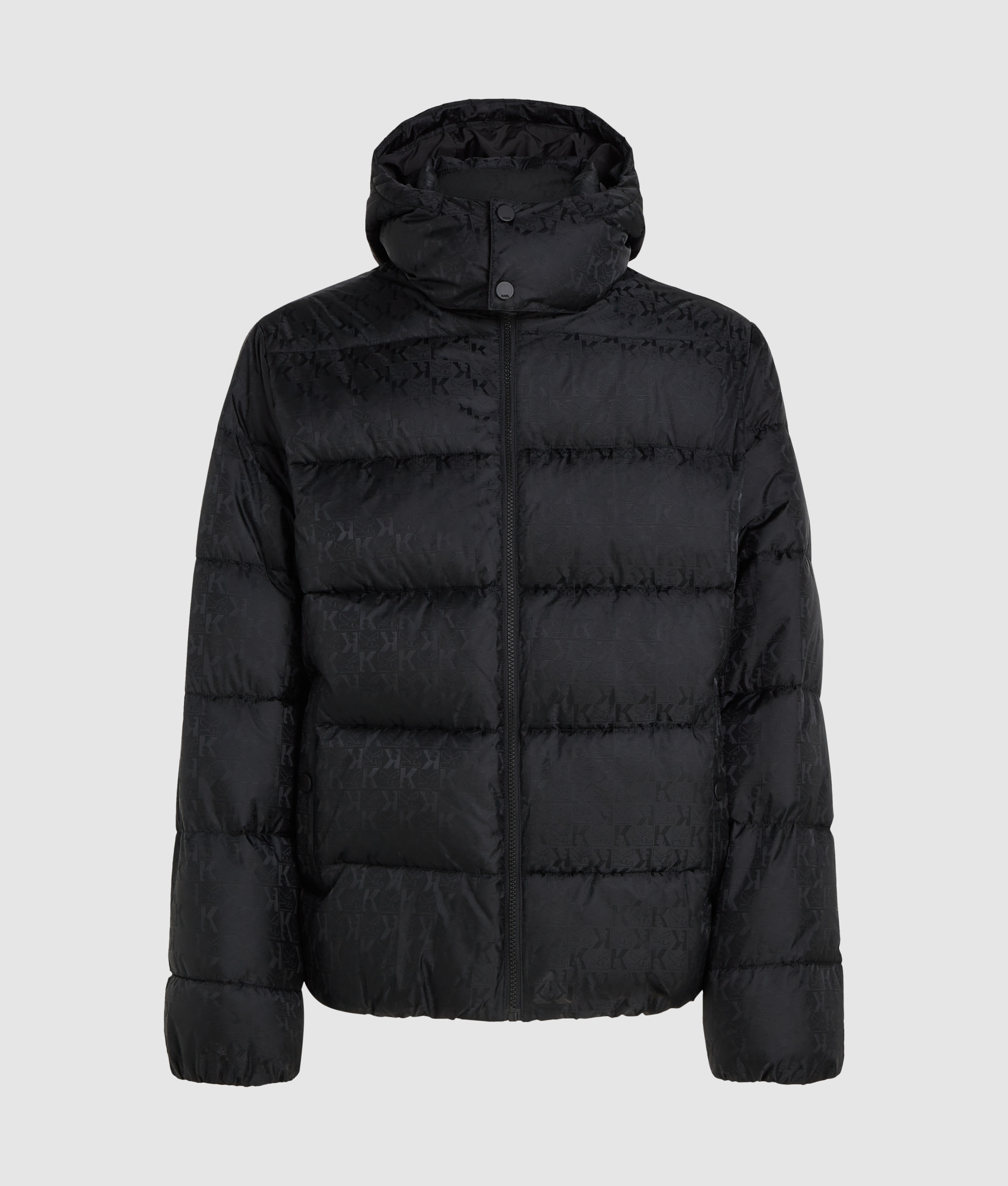 JACQUARD PUFFER WITH HOOD