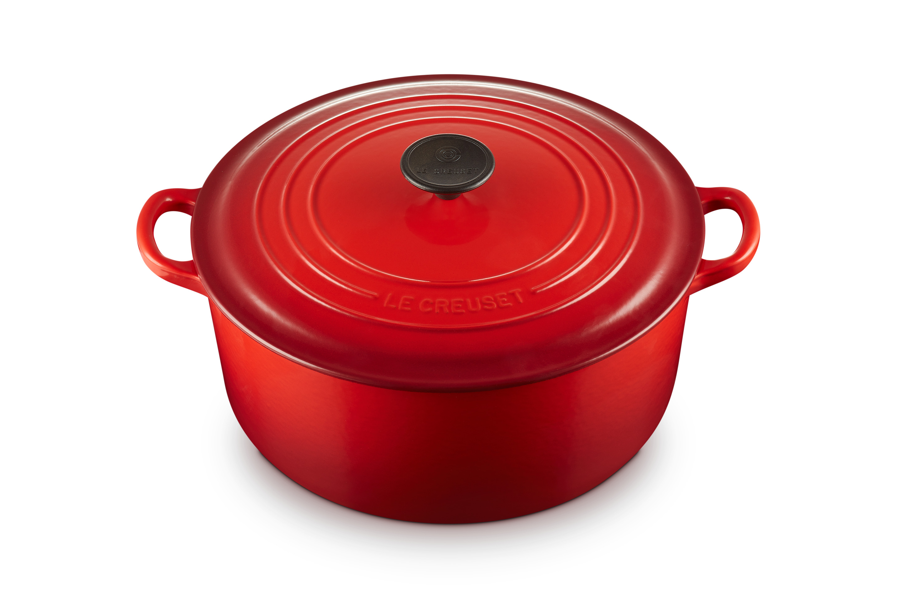 Cocotte ronde 28cm en fonte émaillée cerise*