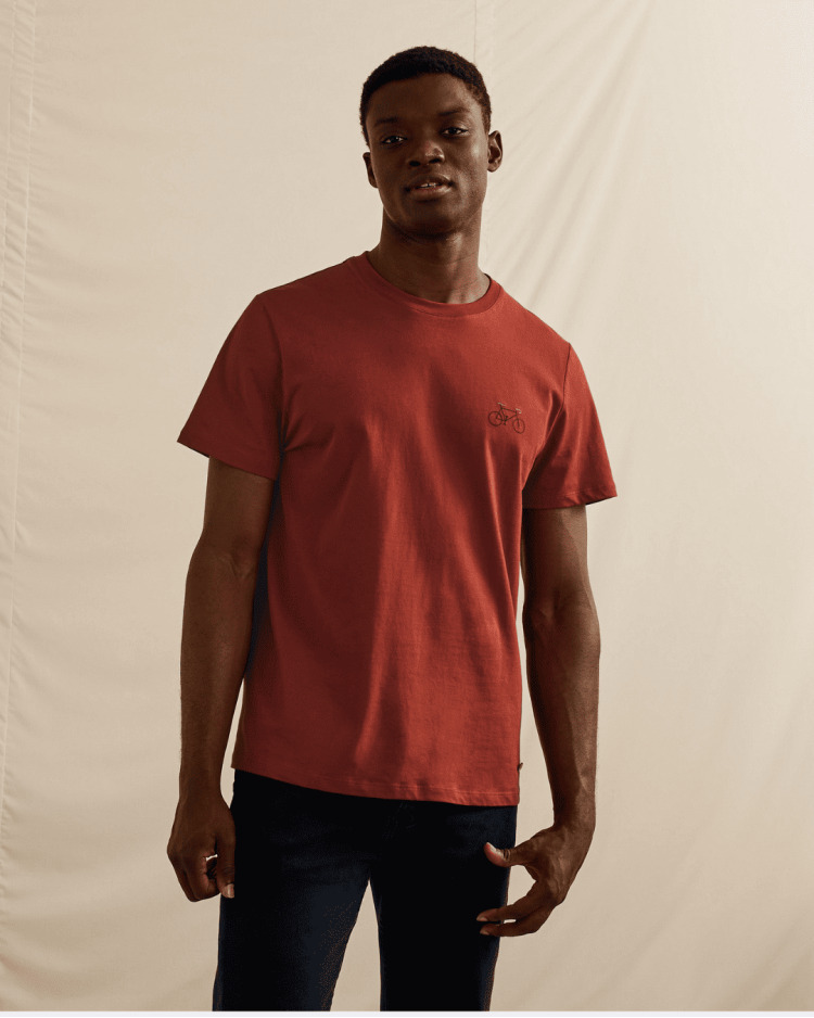 T-shirt col rond rouge