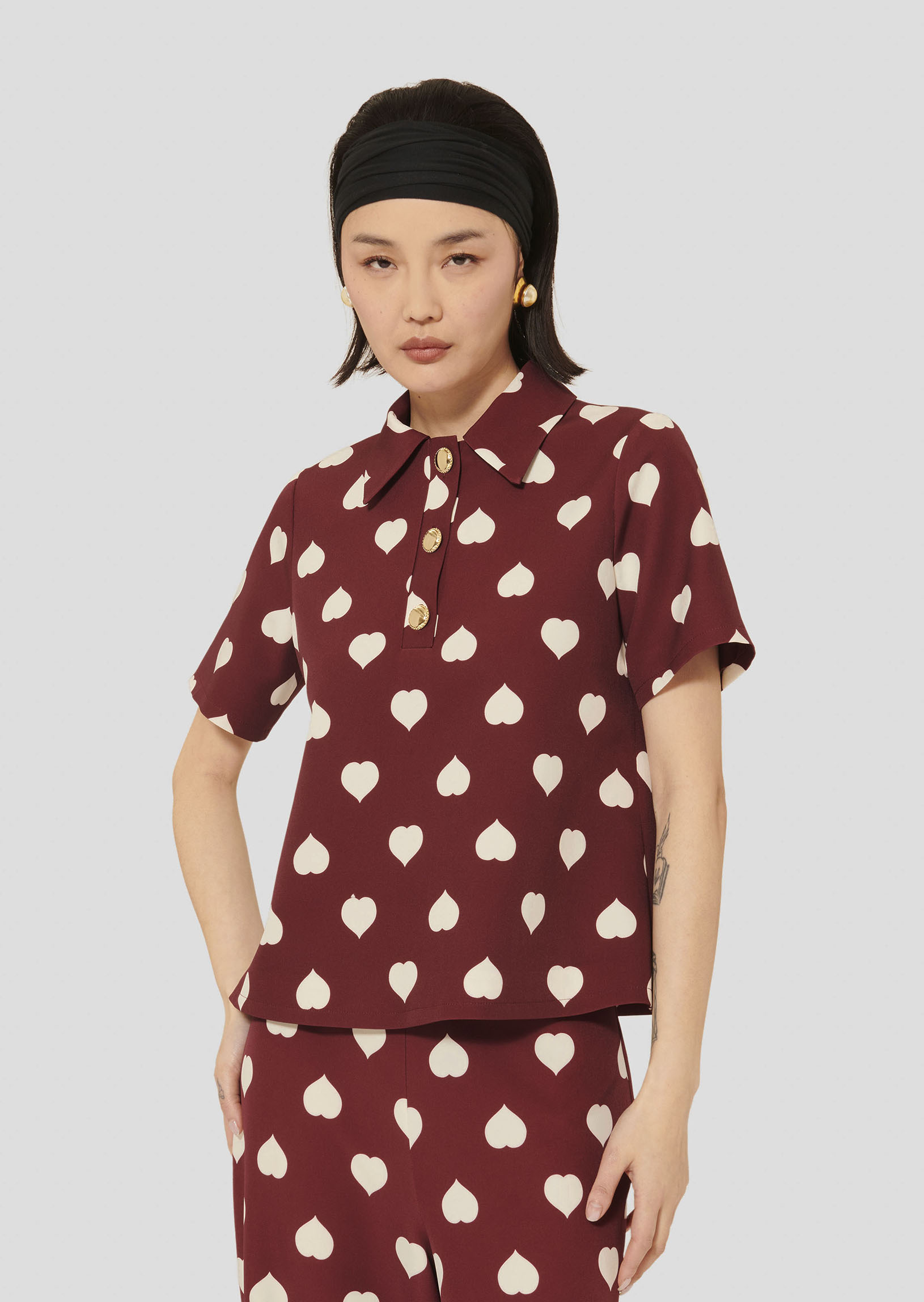 Top Tania-Bordeaux en Polyester