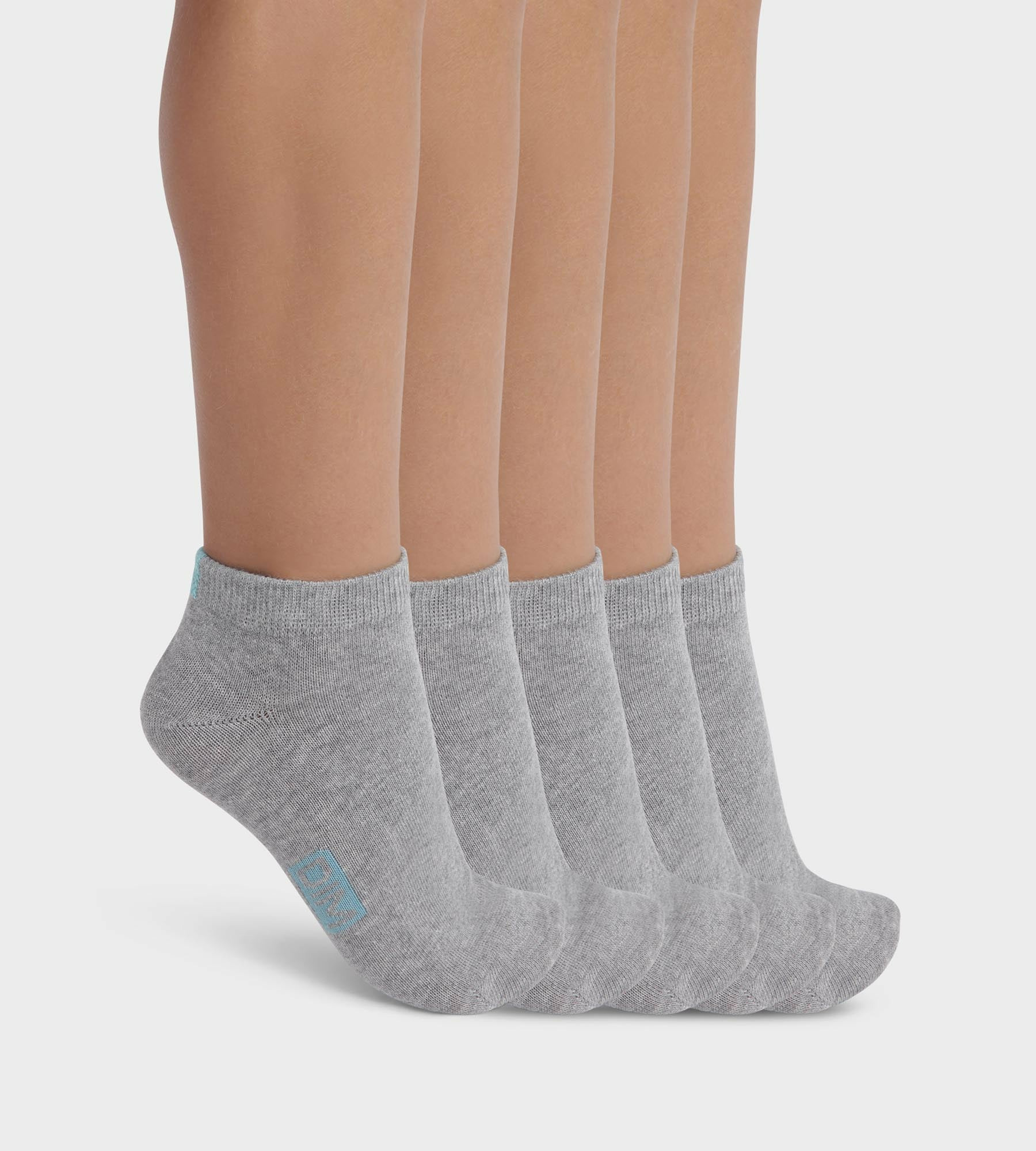 Lot de 5 paires de socquettes enfant en coton Gris Chiné EcoDim