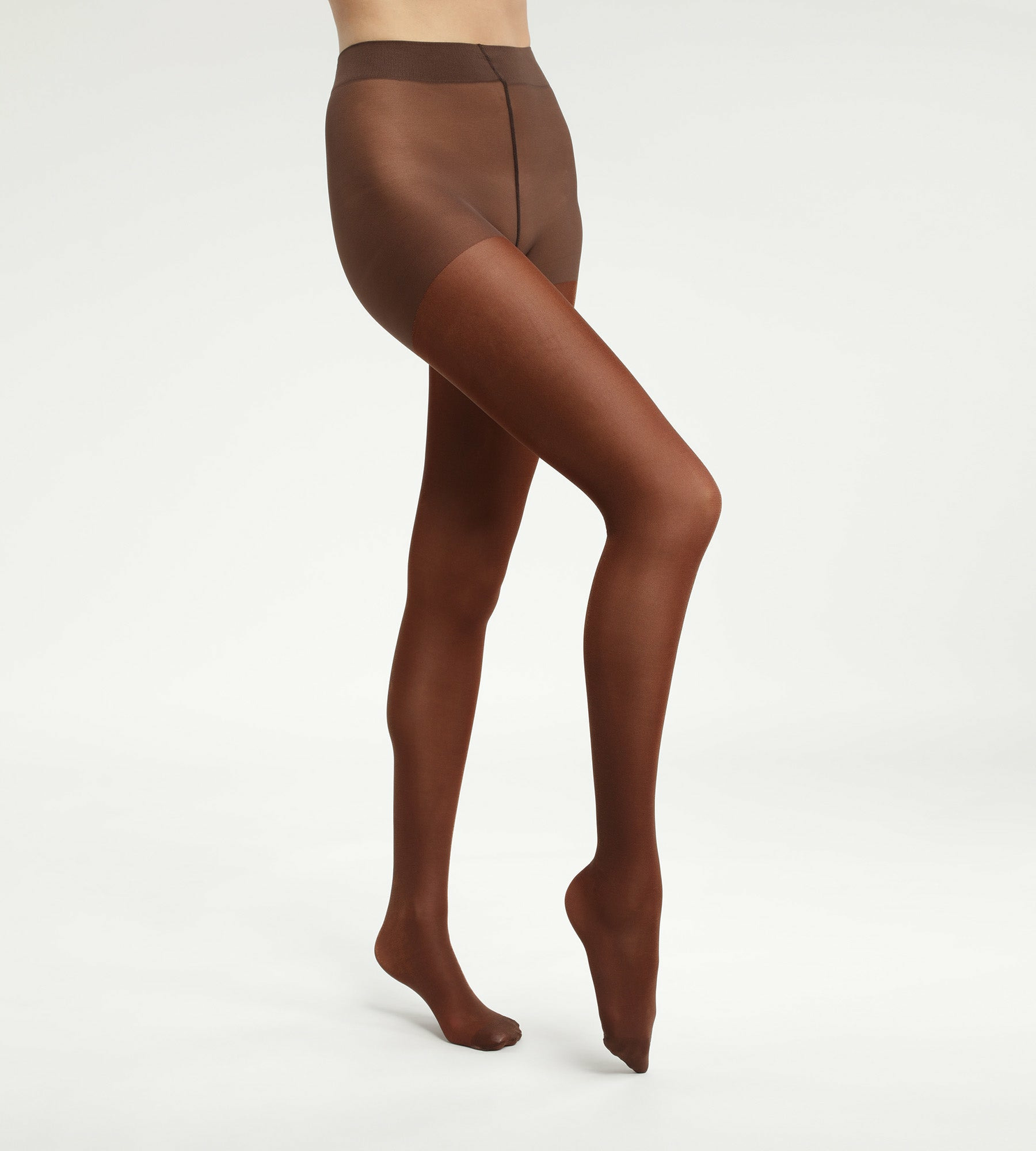 Collant femme semi-opaque en lurex brillant Marron Cuivre Dim Style