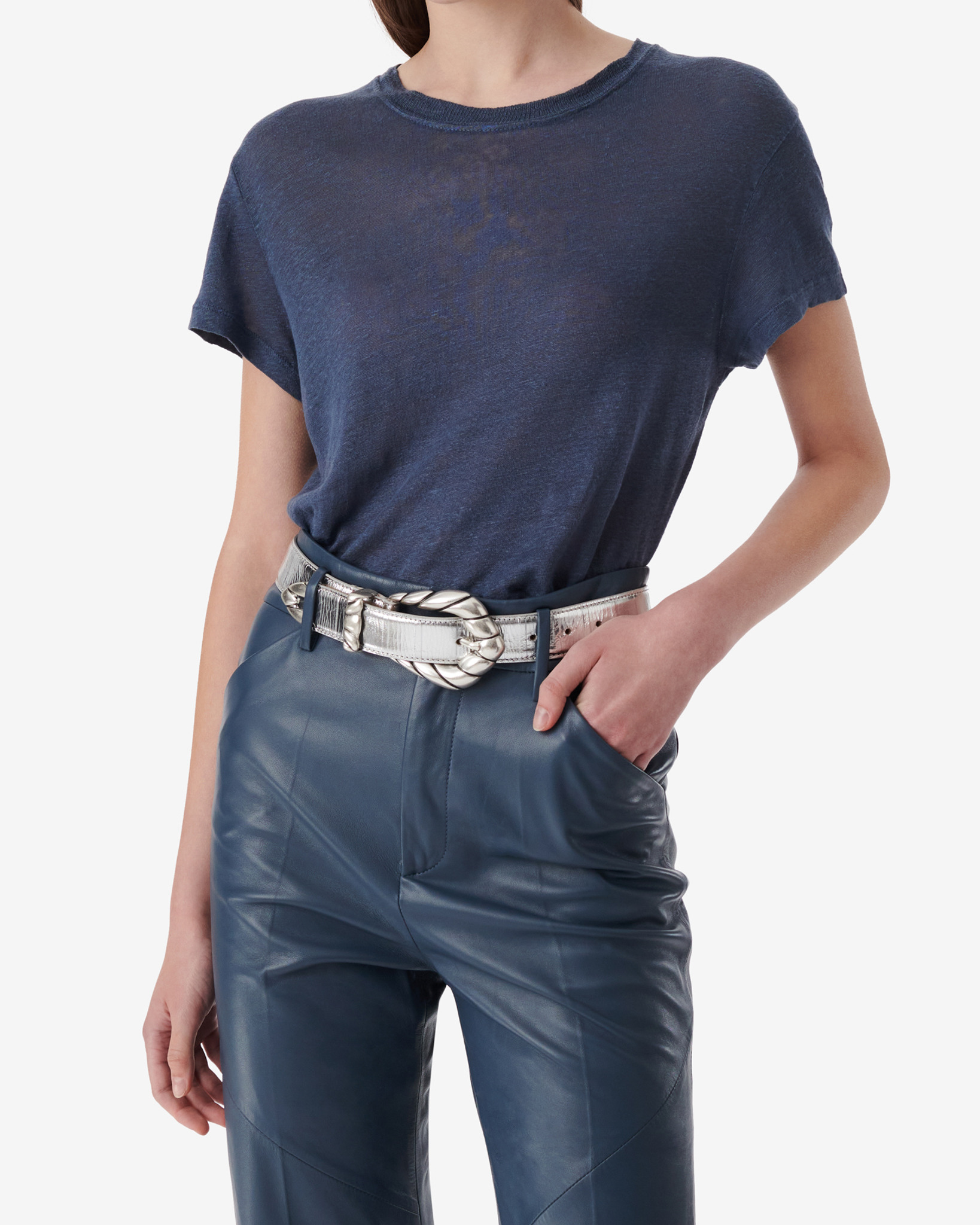 T-Shirt En Lin Col Rond Third