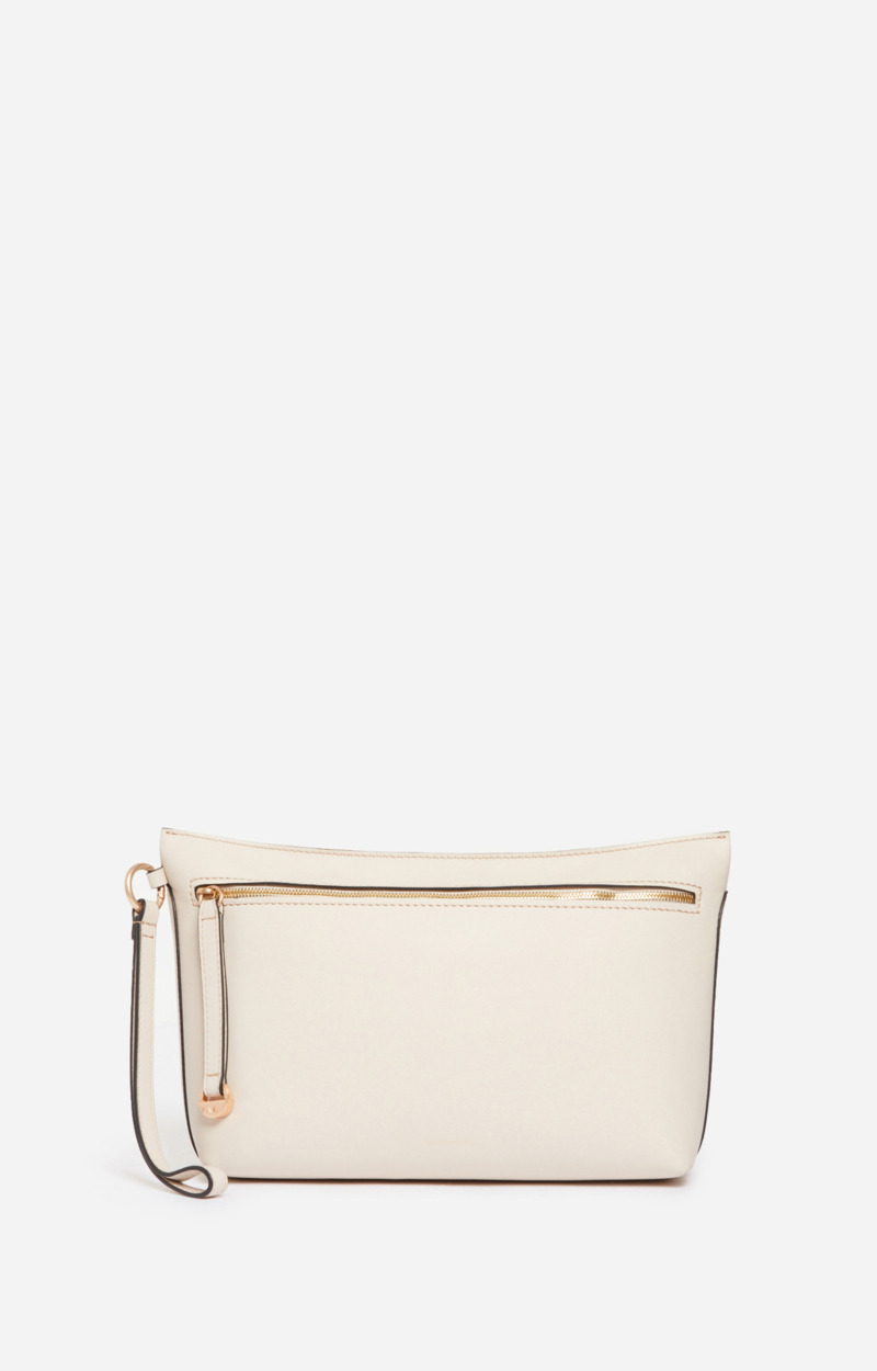 Pochette Zippée En Cuir En Cuir D'Agneau