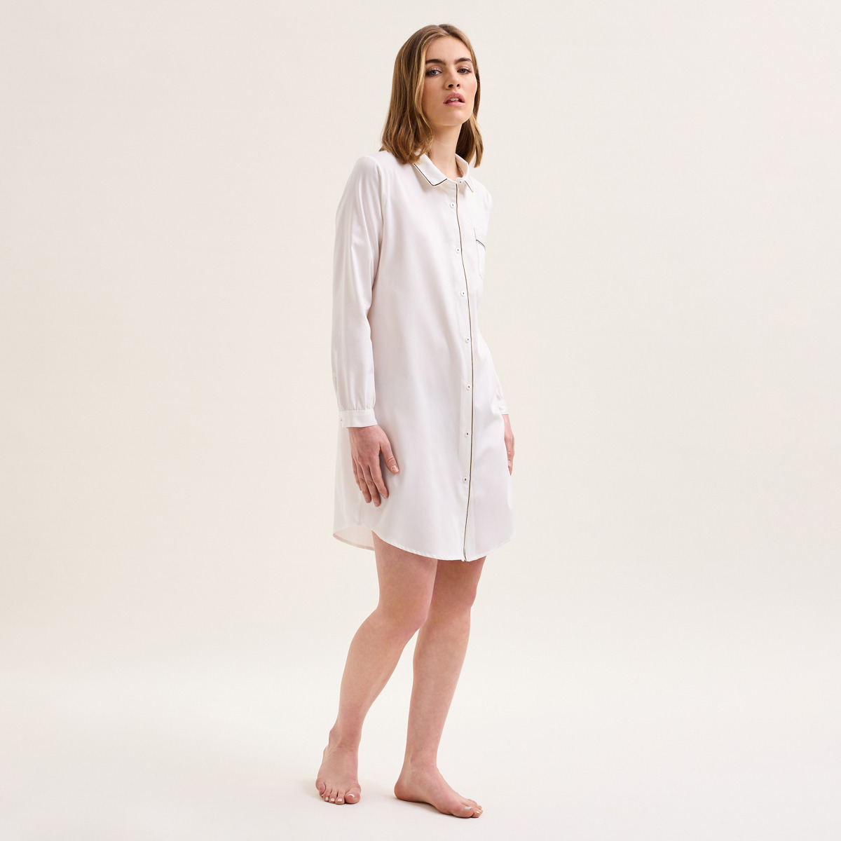 Laurence Tavernier - Chemise de nuit en satin, Essentiel Uni