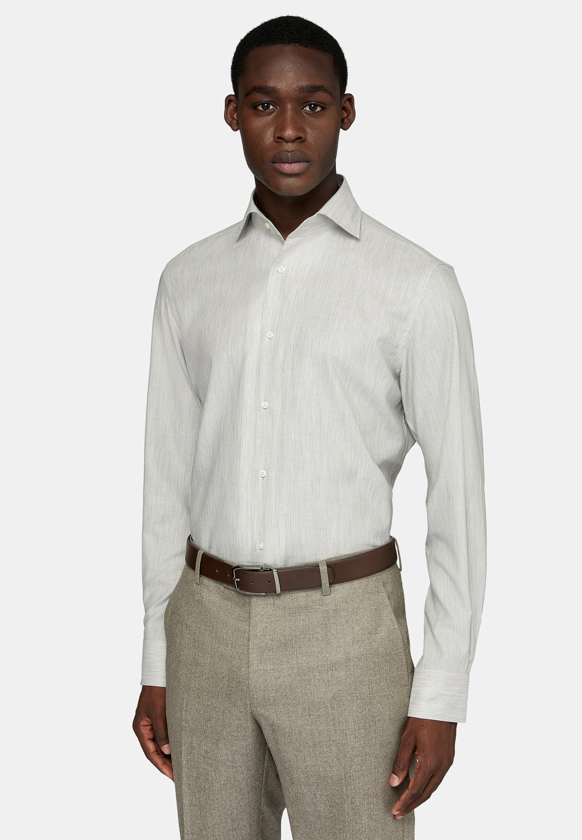 Chemise Nid D'Abeille En Coton Regular Fit